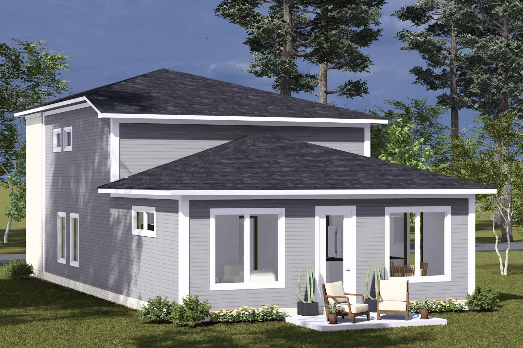 Rear View of this 3-Bedroom,2034 Sq Ft Plan -178-1486