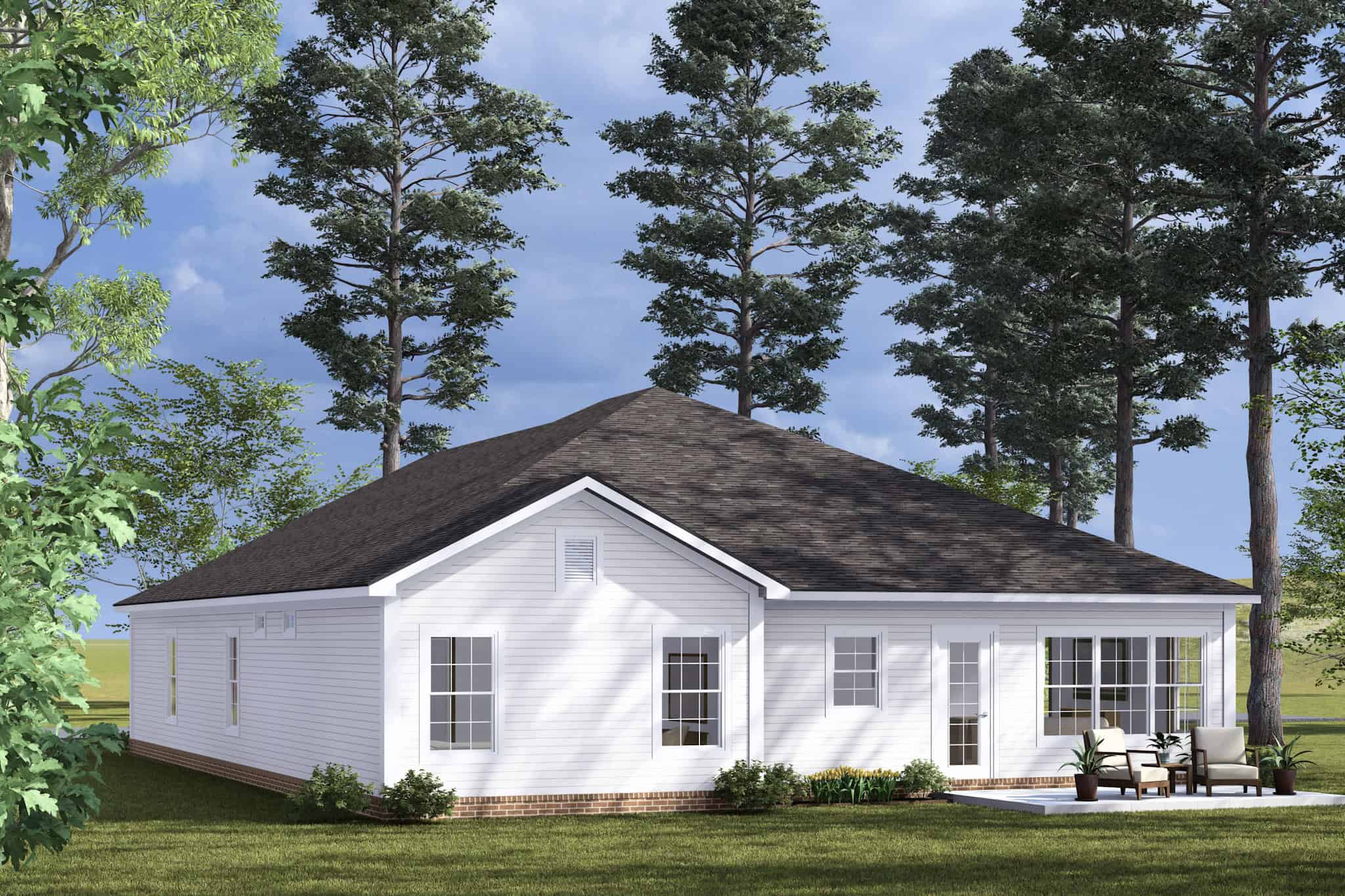 Rear View of this 4-Bedroom,1764 Sq Ft Plan -178-1487