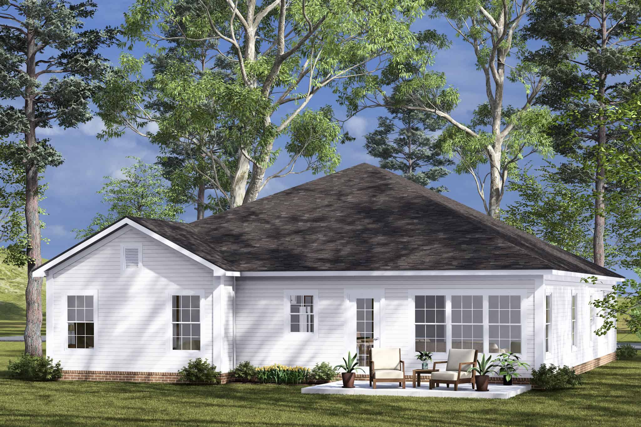 Rear View of this 4-Bedroom,1764 Sq Ft Plan -178-1487