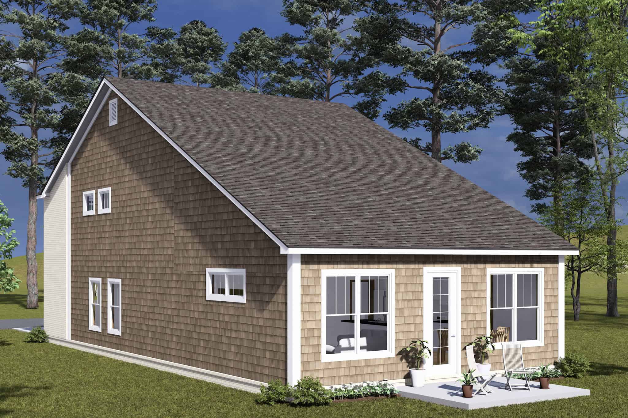 Rear View of this 3-Bedroom,2034 Sq Ft Plan -178-1489