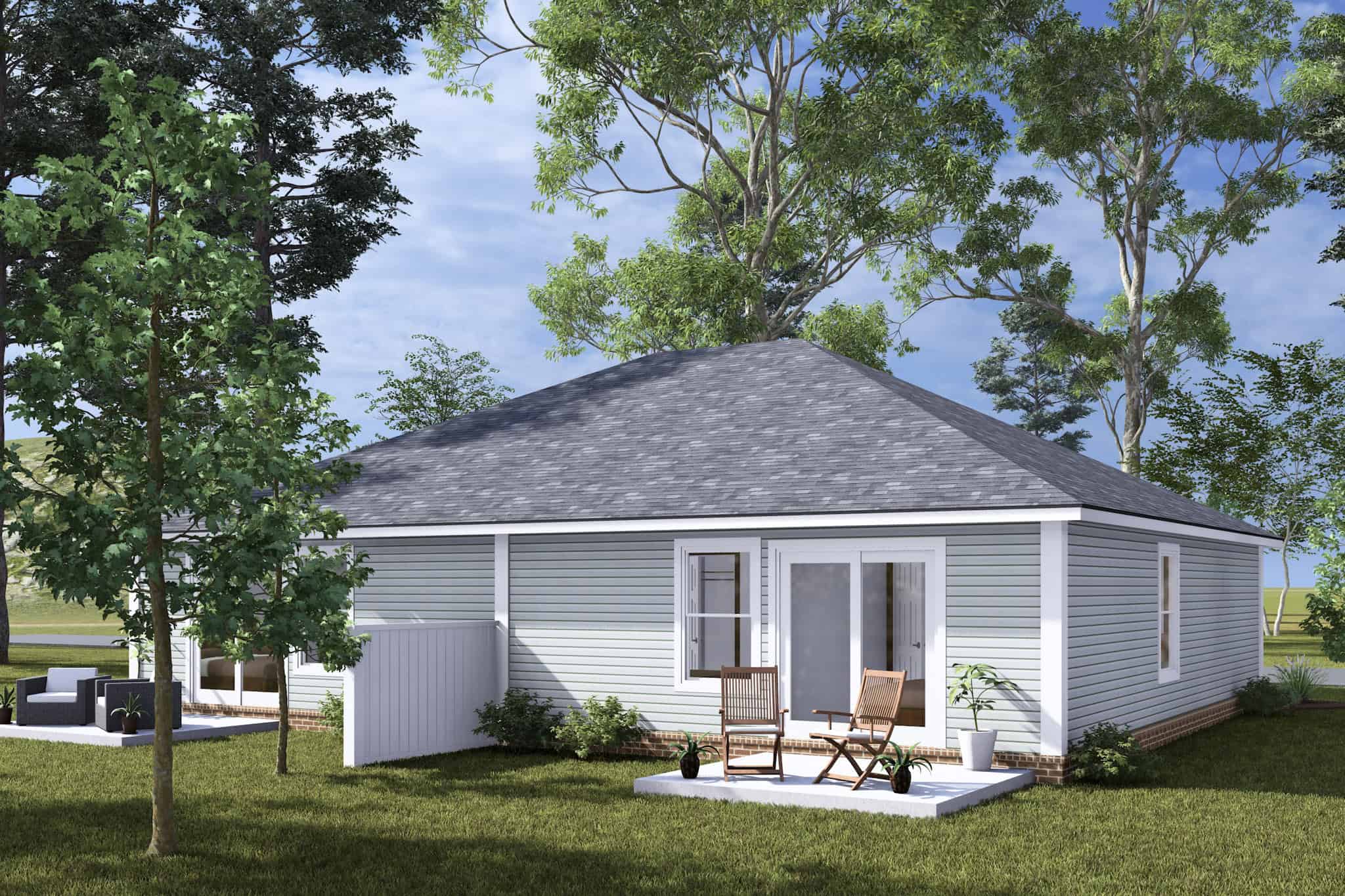 Rear View of this 6-Bedroom,1570 Sq Ft Plan -178-1490