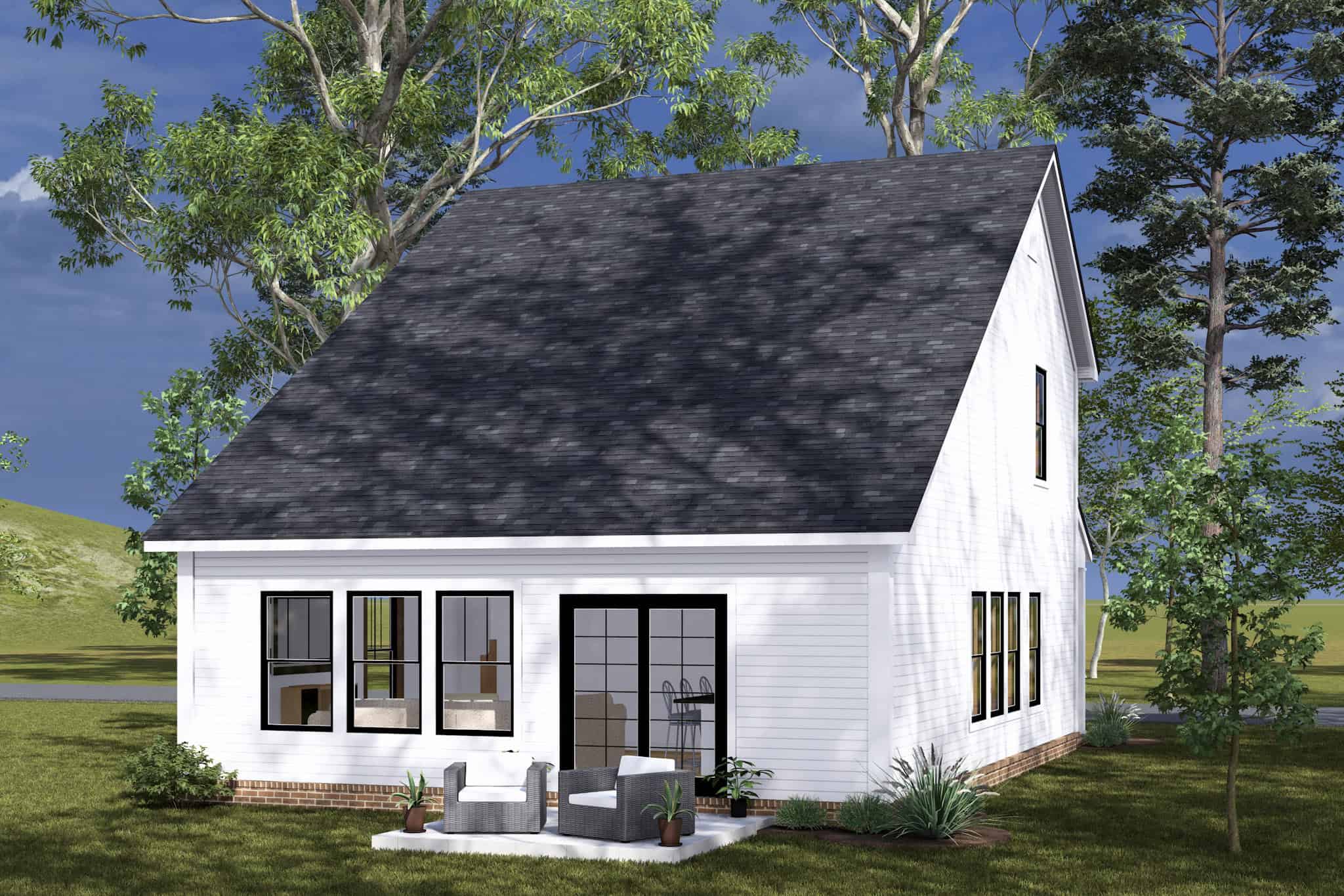 Rear View of this 3-Bedroom,1562 Sq Ft Plan -178-1491