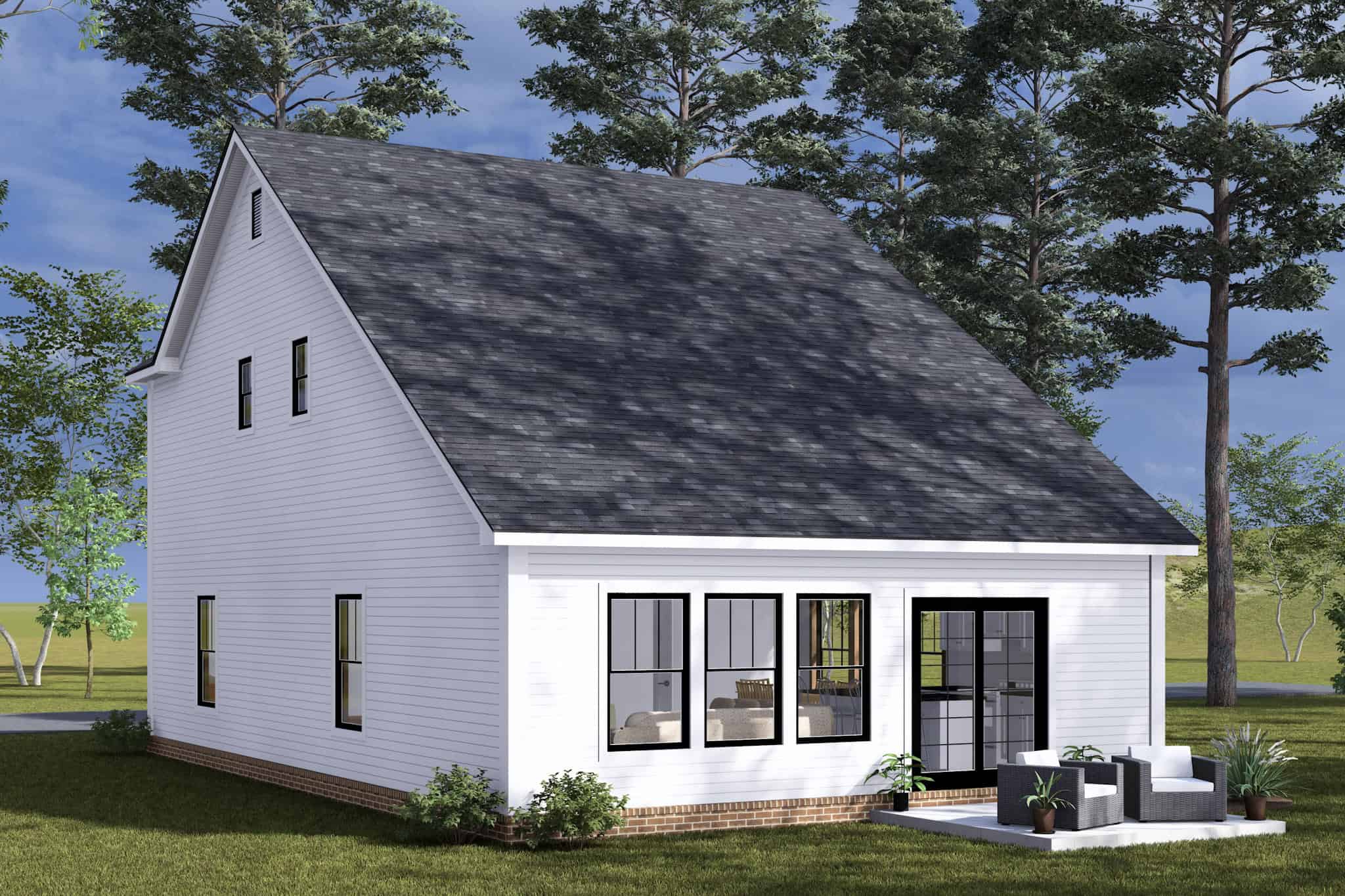 Rear View of this 3-Bedroom,1562 Sq Ft Plan -178-1491