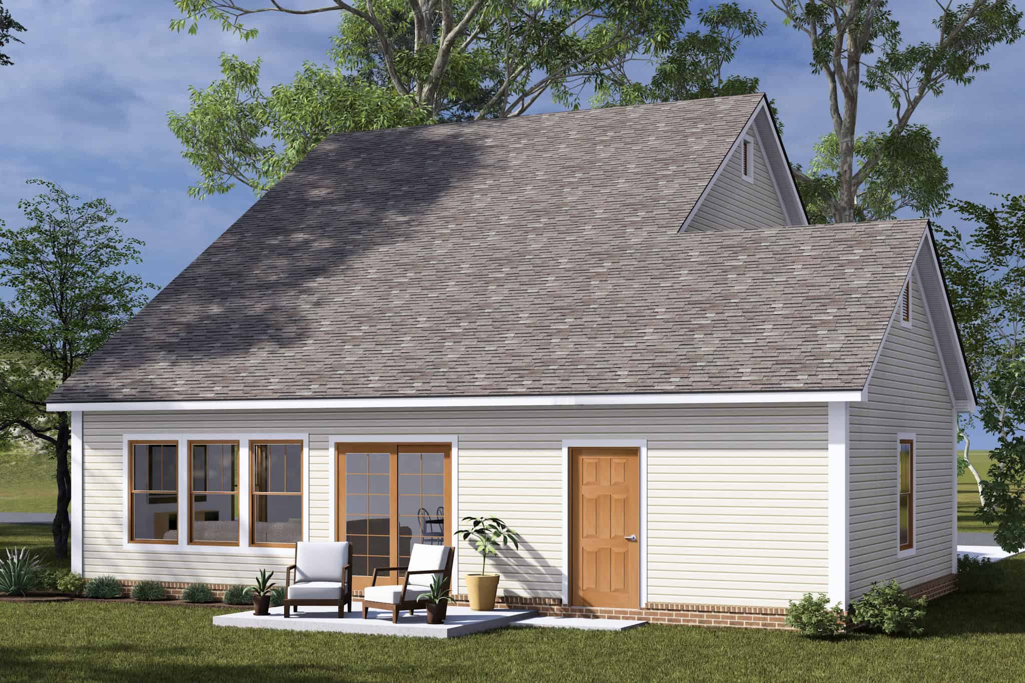 Rear View of this 3-Bedroom,1562 Sq Ft Plan -178-1492