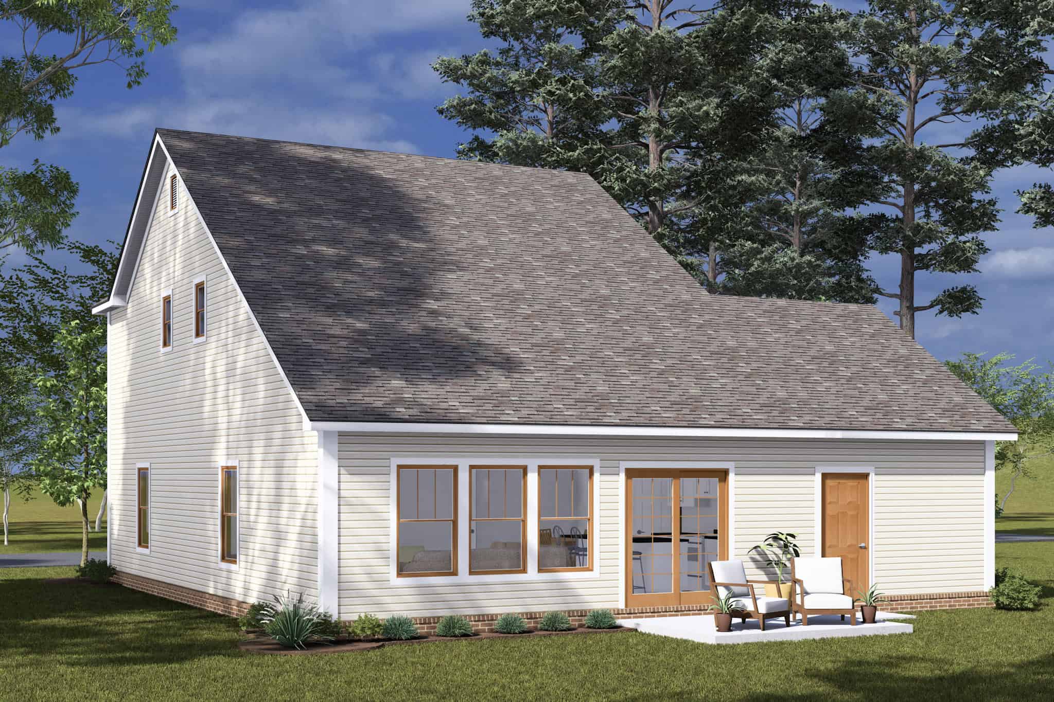 Rear View of this 3-Bedroom,1562 Sq Ft Plan -178-1492