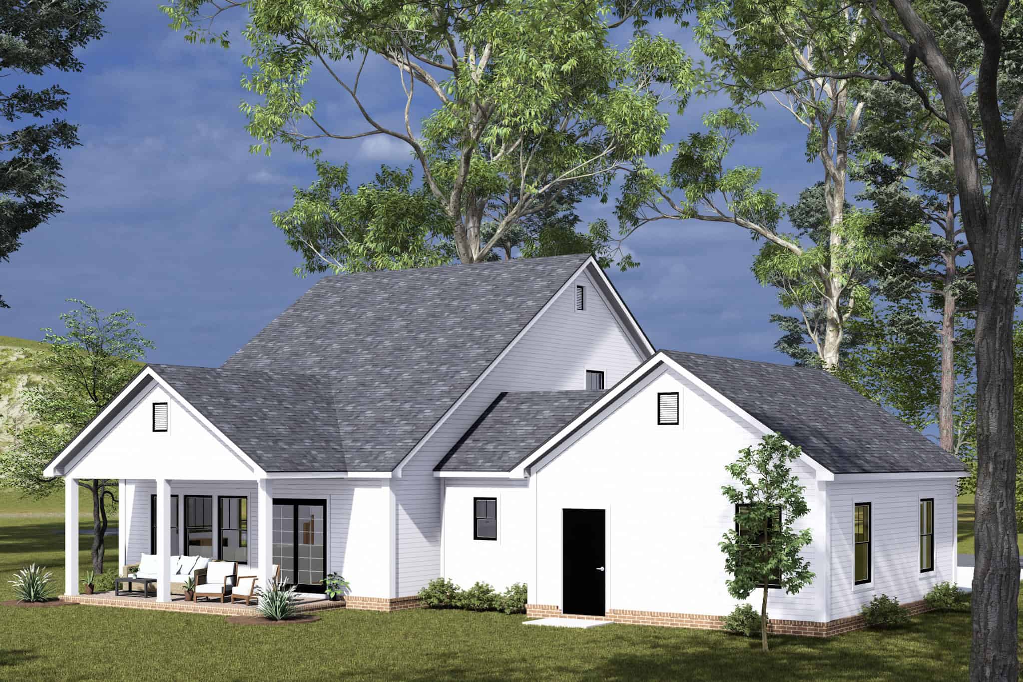 Rear View of this 3-Bedroom,1762 Sq Ft Plan -178-1493