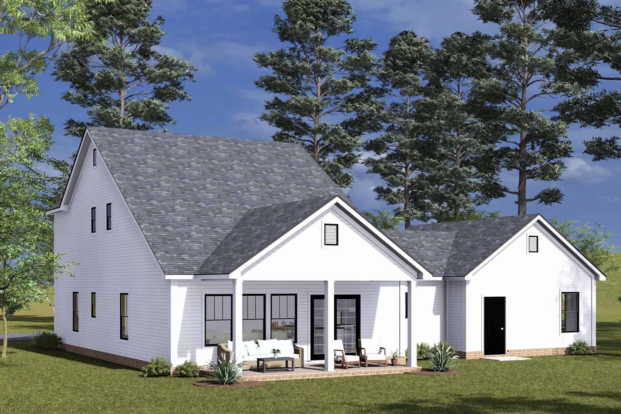 Rear View of this 3-Bedroom,1762 Sq Ft Plan -178-1493