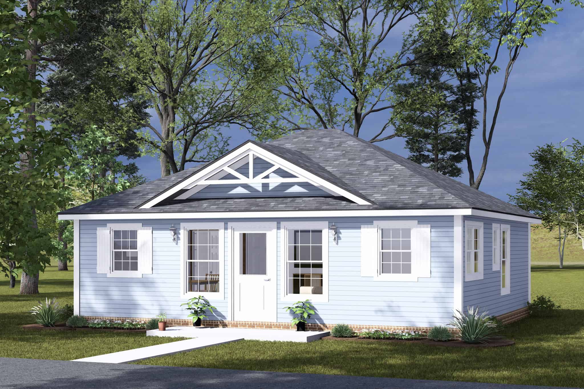 Front elevation of Cottage home (ThePlanCollection: House Plan #178-1494)