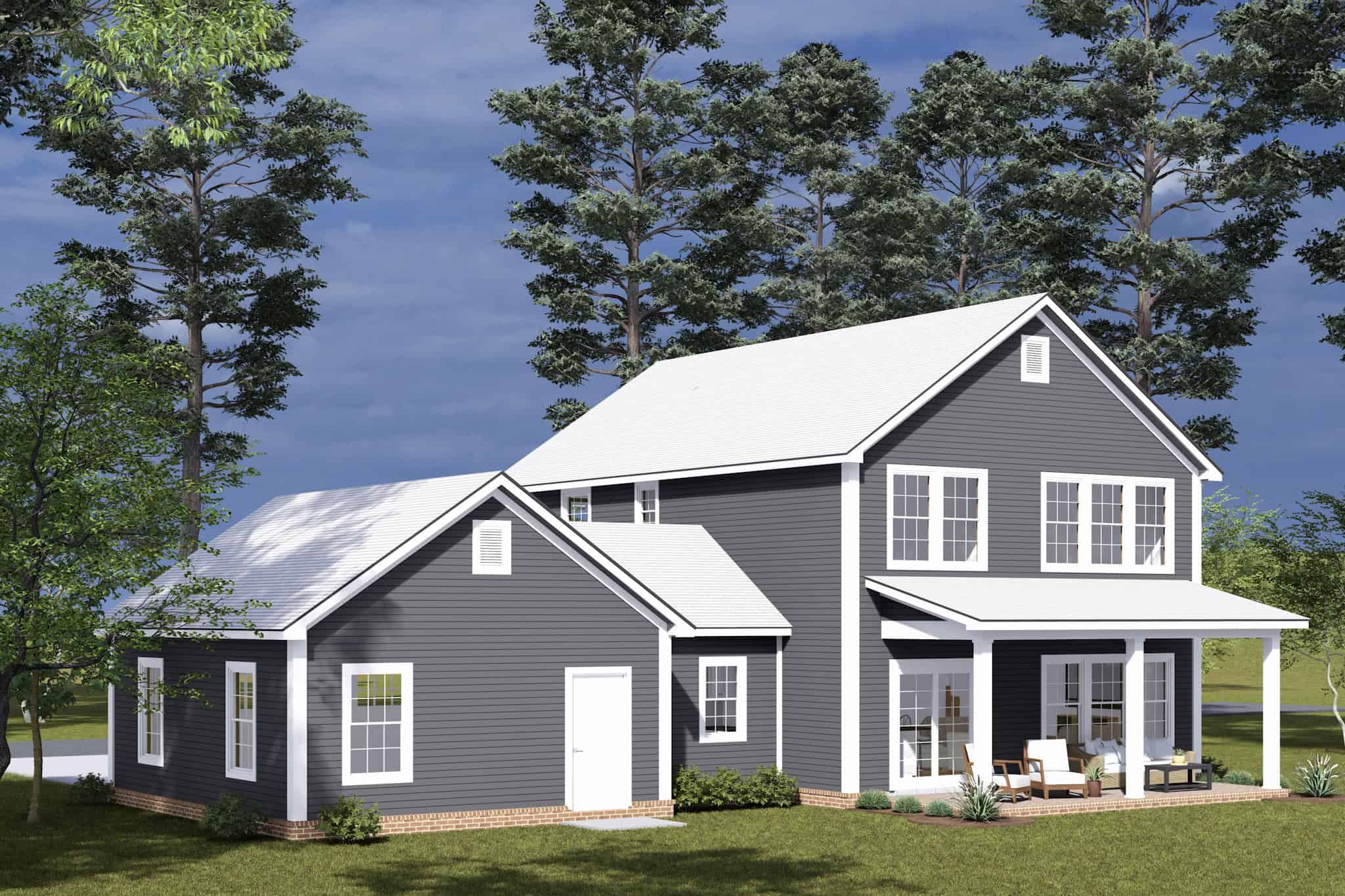 Rear View of this 4-Bedroom,2262 Sq Ft Plan -178-1495