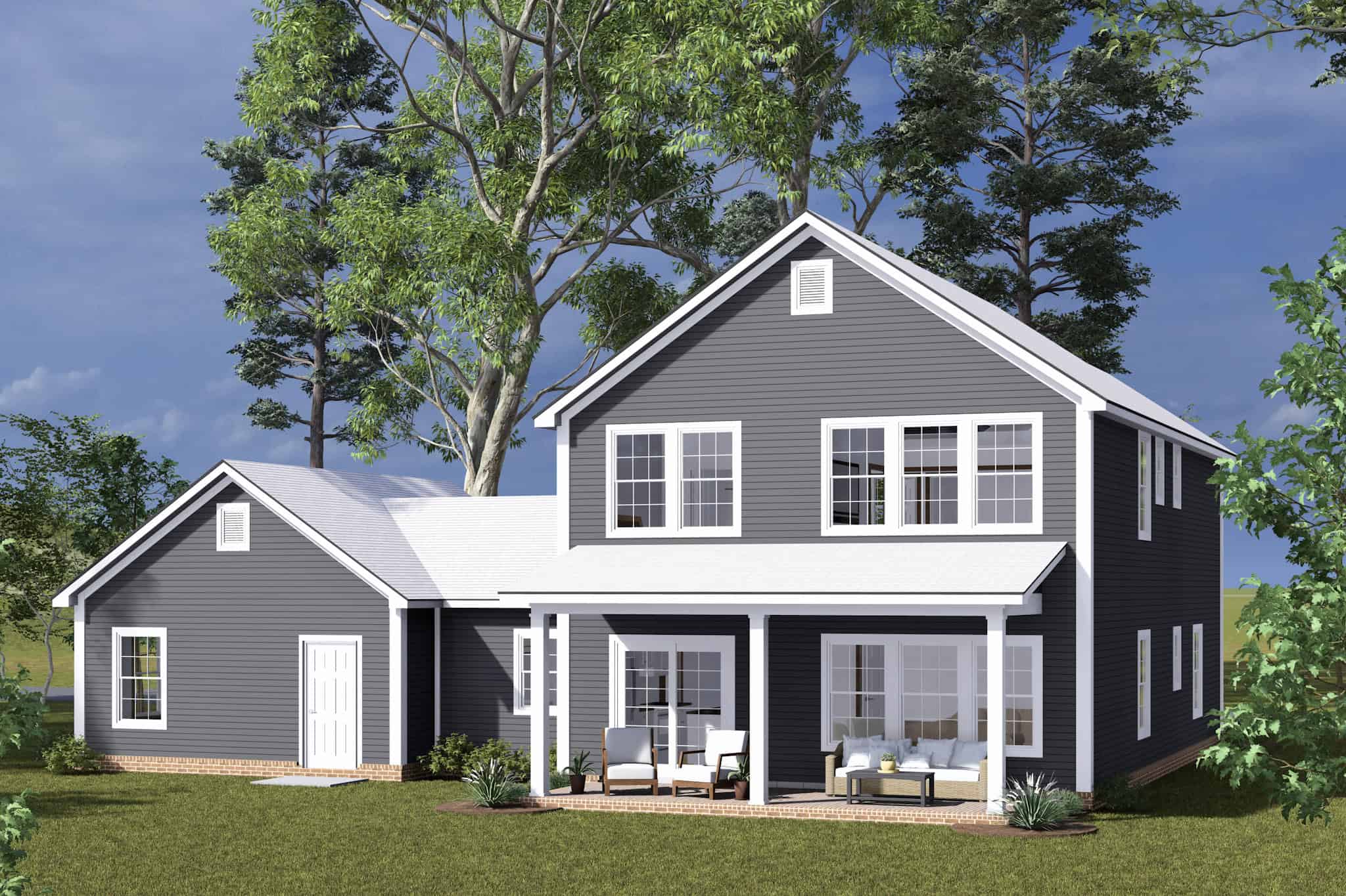 Rear View of this 4-Bedroom,2262 Sq Ft Plan -178-1495