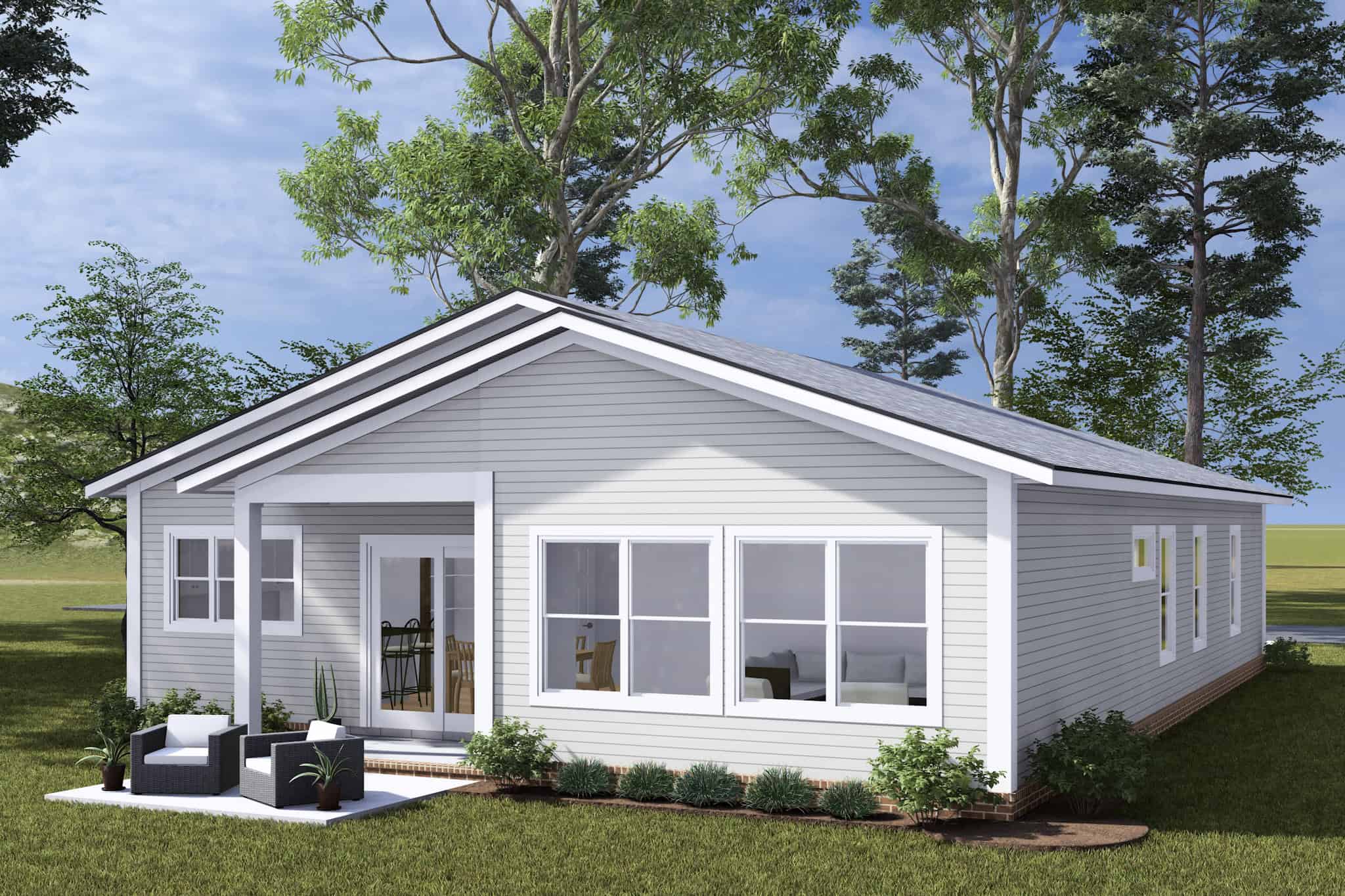 Rear View of this 3-Bedroom,1342 Sq Ft Plan -178-1496