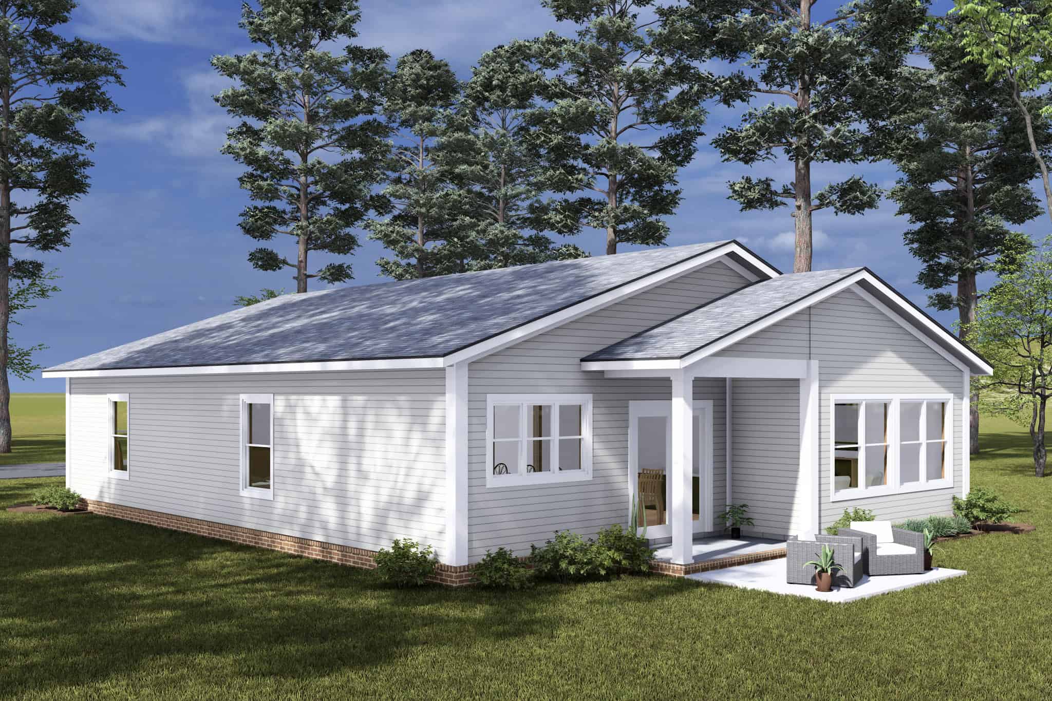 Rear View of this 3-Bedroom,1342 Sq Ft Plan -178-1496