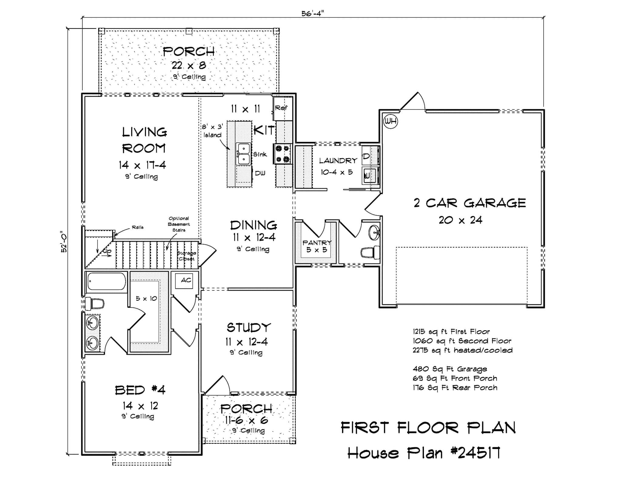 Main Level of Traditional Plan #178-1497