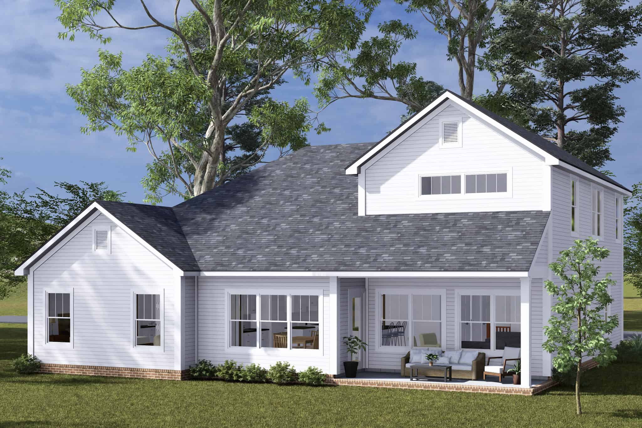 Rear View of this 3-Bedroom,2038 Sq Ft Plan -178-1498