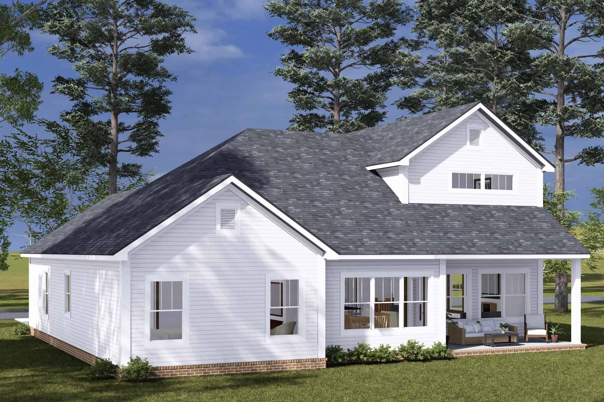 Rear View of this 3-Bedroom,2038 Sq Ft Plan -178-1498