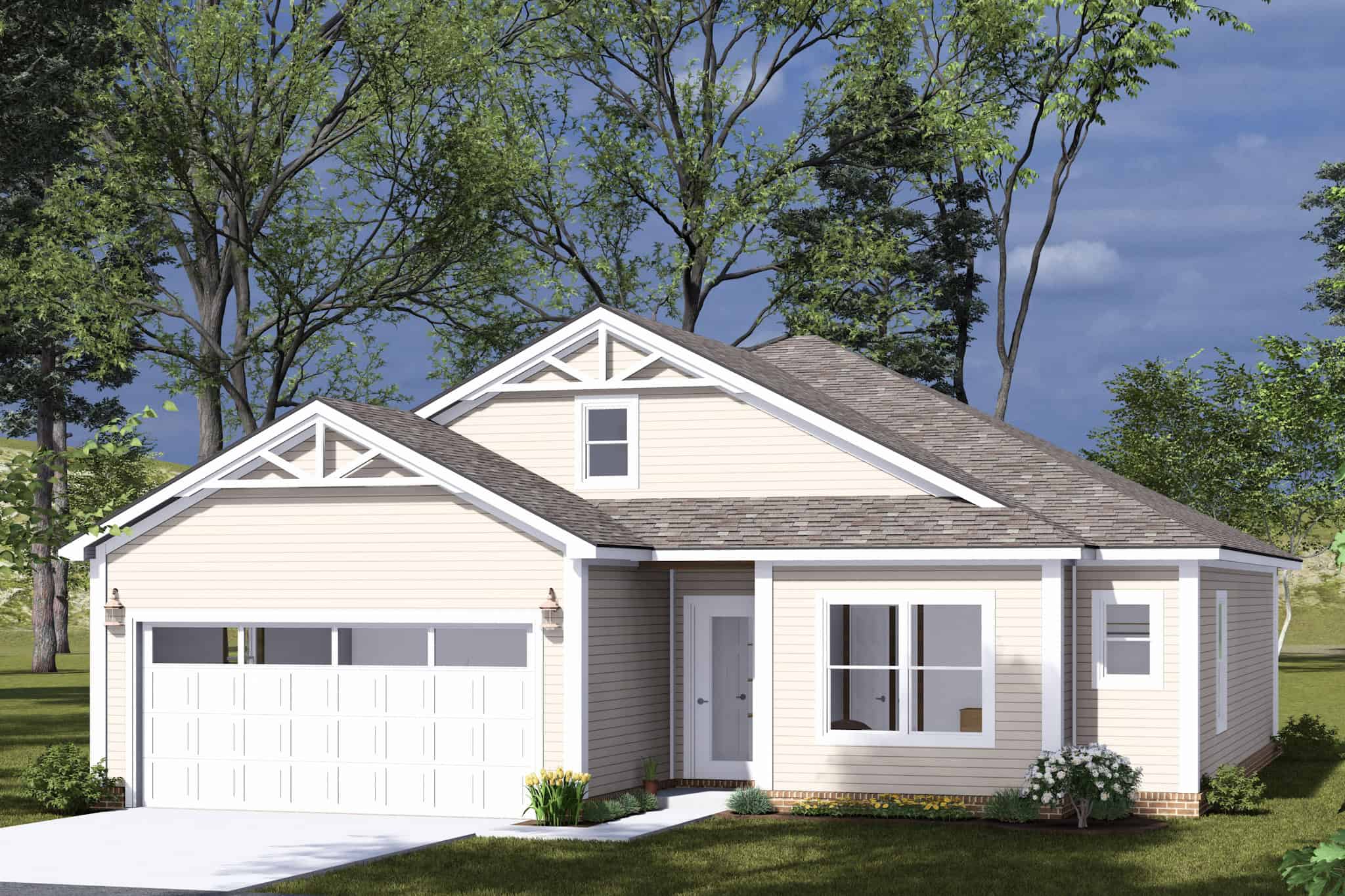 Front View of this 3-Bedroom,1280 Sq Ft Plan -178-1499