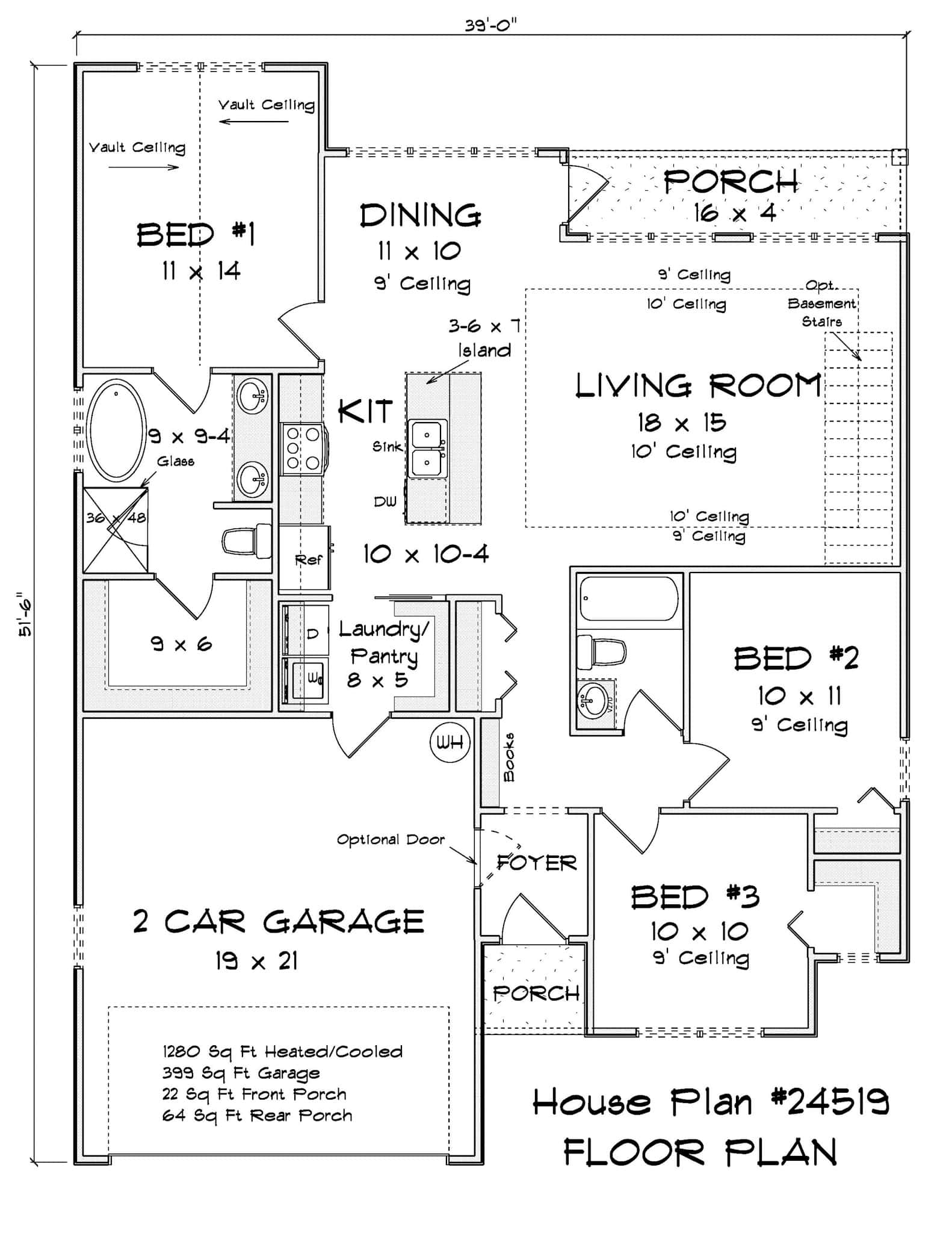 Main Level of Ranch Plan #178-1499