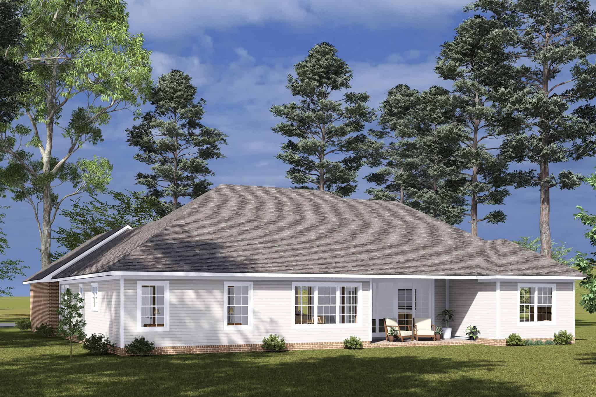 Rear View of this 4-Bedroom,2284 Sq Ft Plan -178-1501