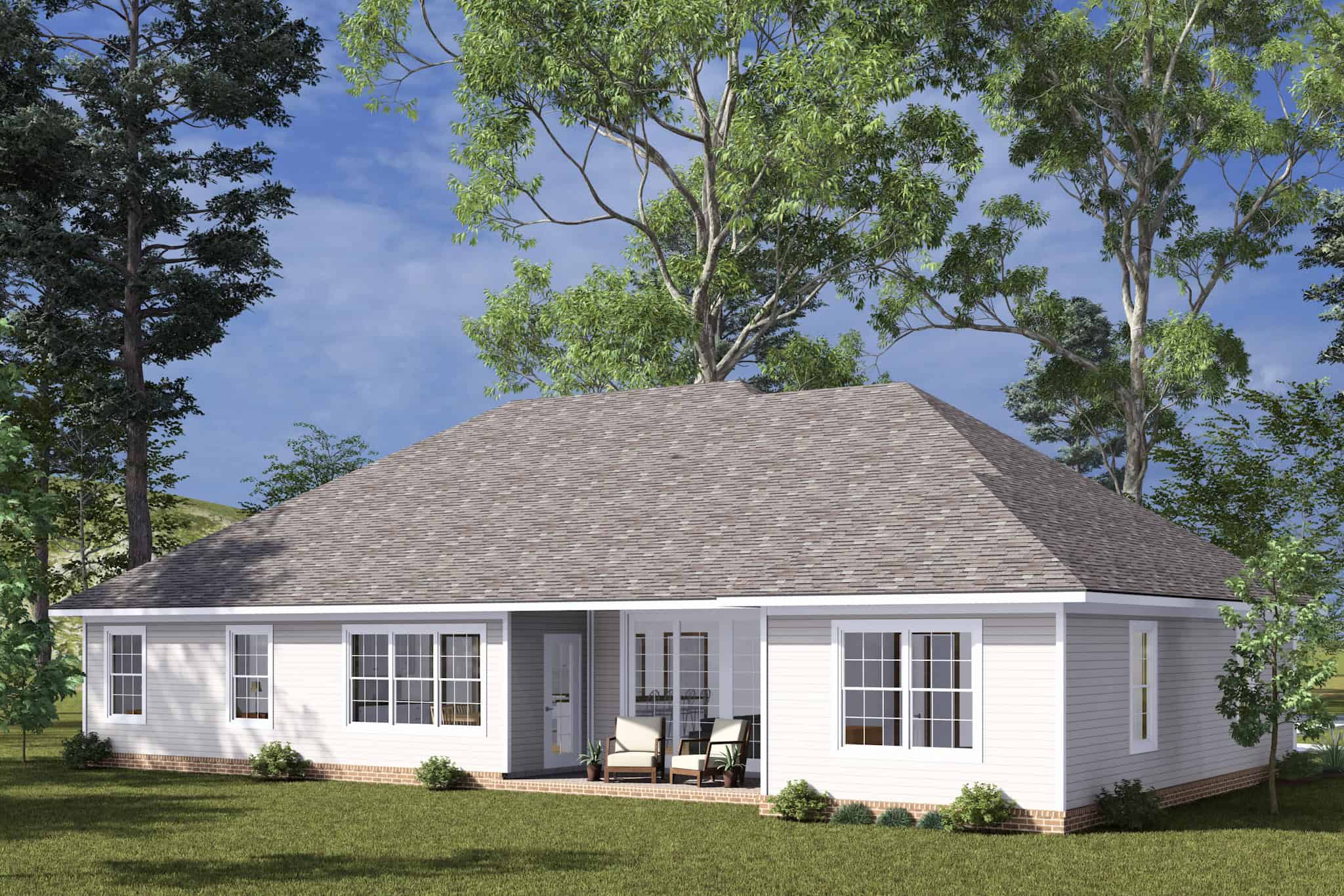 Rear View of this 4-Bedroom,2284 Sq Ft Plan -178-1501