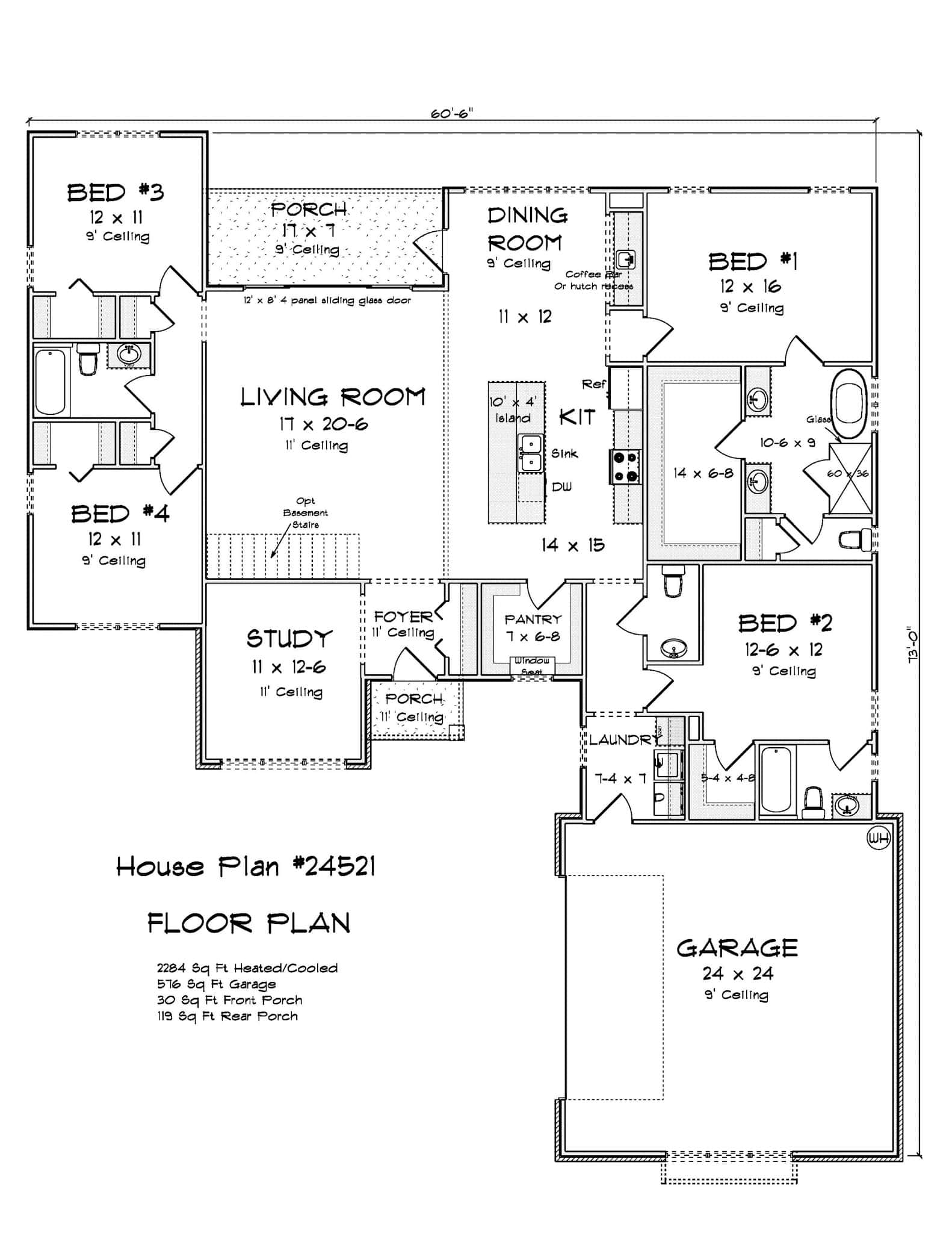 Main Level of Traditional Plan #178-1501