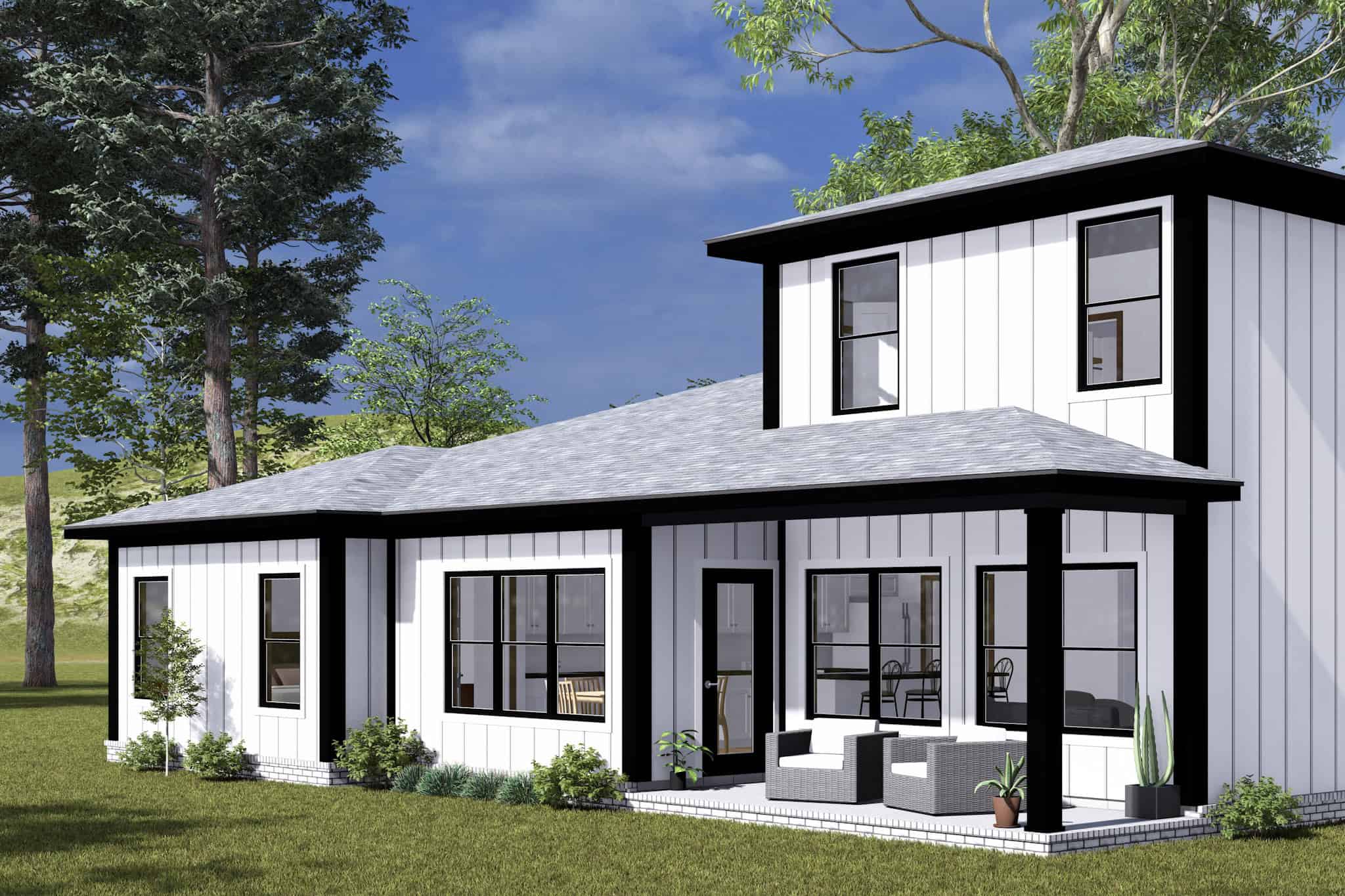 Rear View of this 3-Bedroom,2038 Sq Ft Plan -178-1502