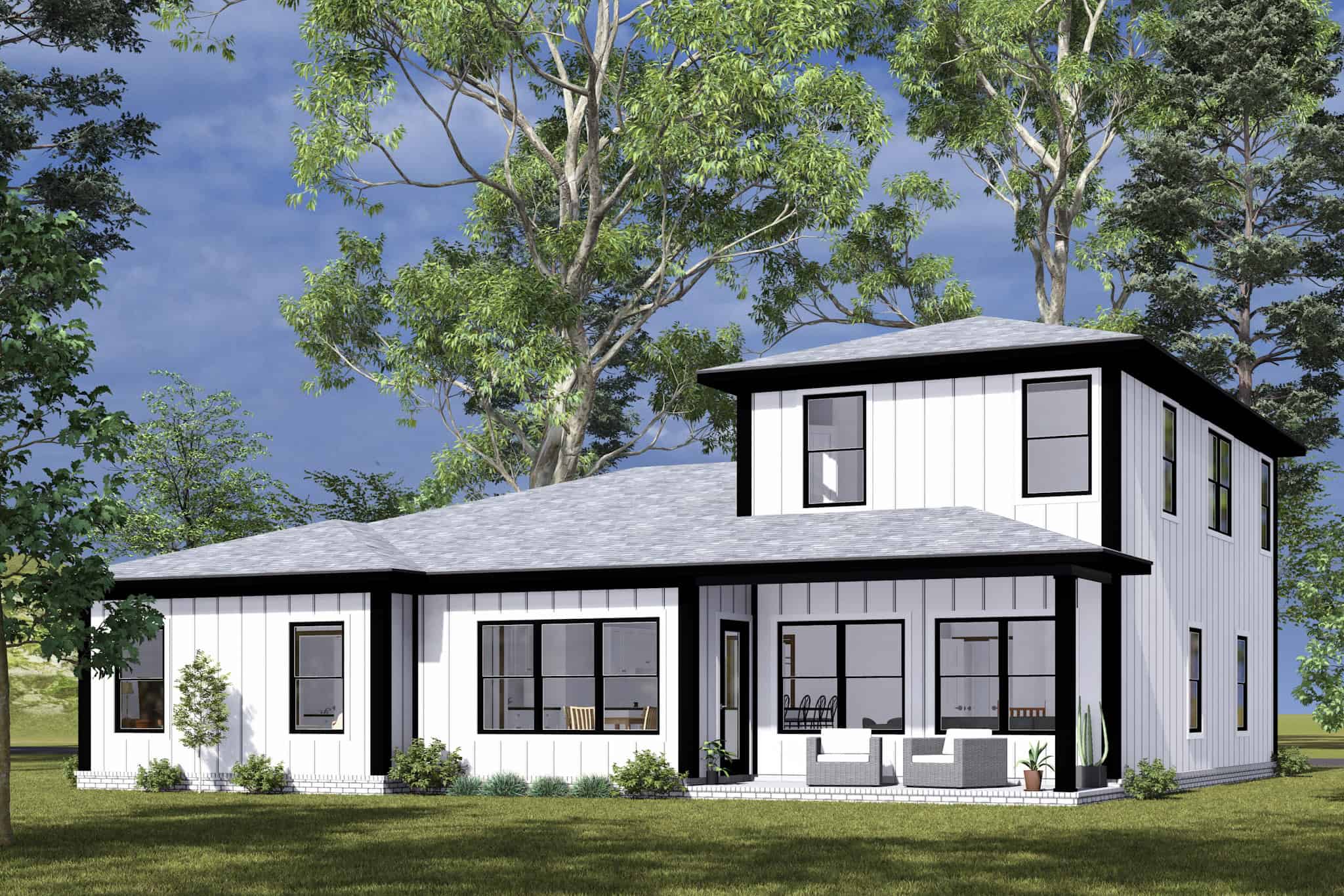 Rear View of this 3-Bedroom,2038 Sq Ft Plan -178-1502