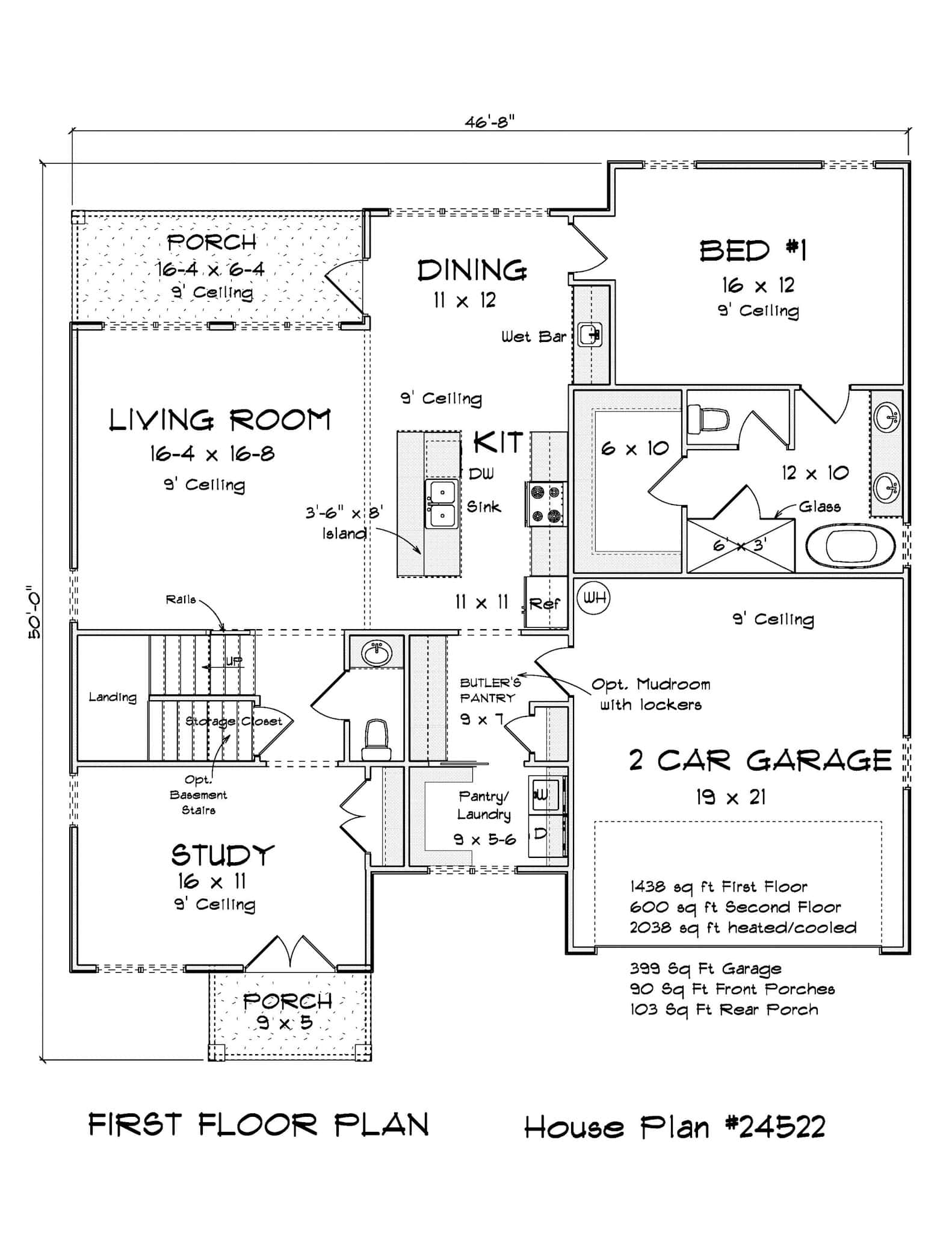 Main Level of Contemporary Plan #178-1502