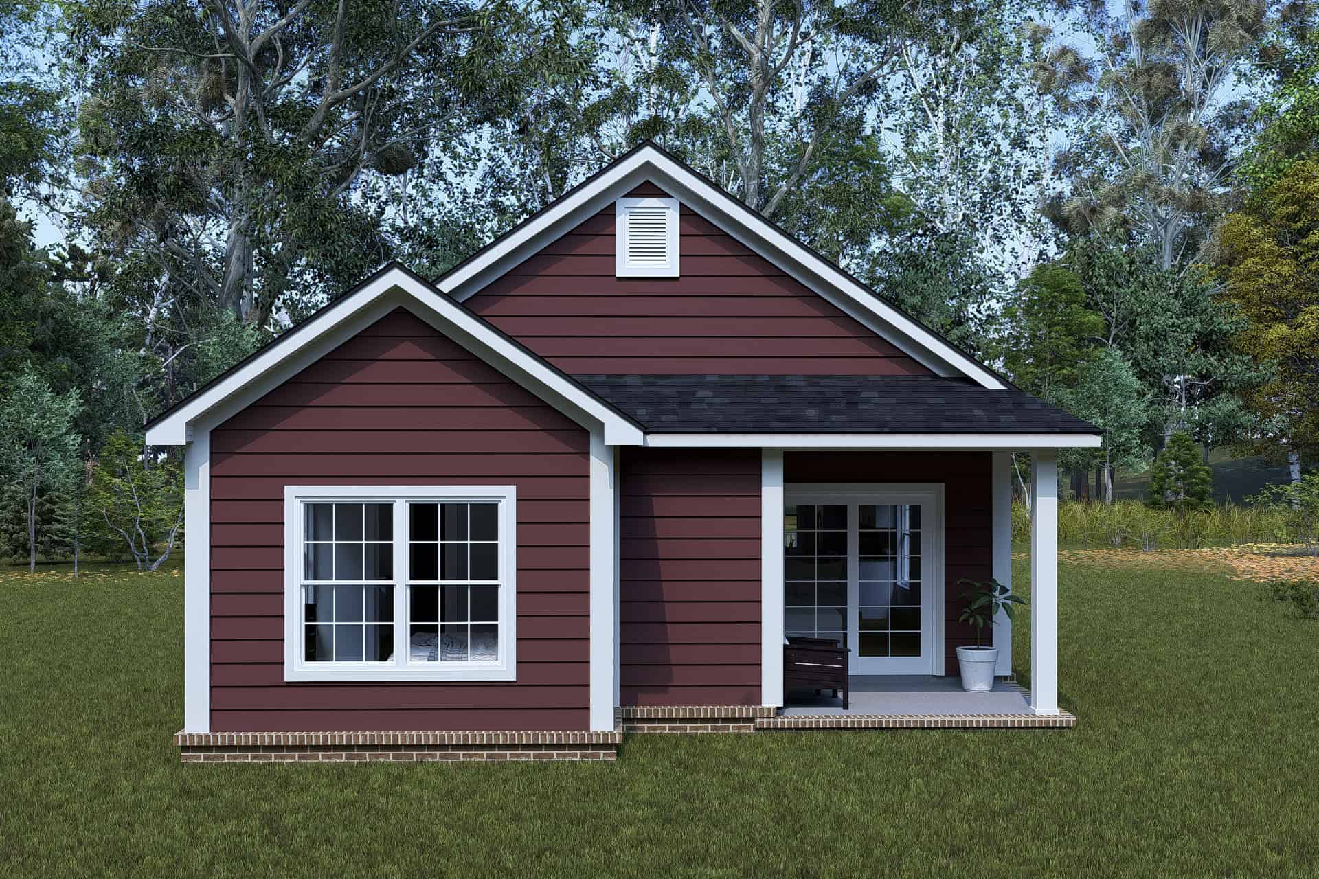 Rear View of this 2-Bedroom,1172 Sq Ft Plan -178-1503