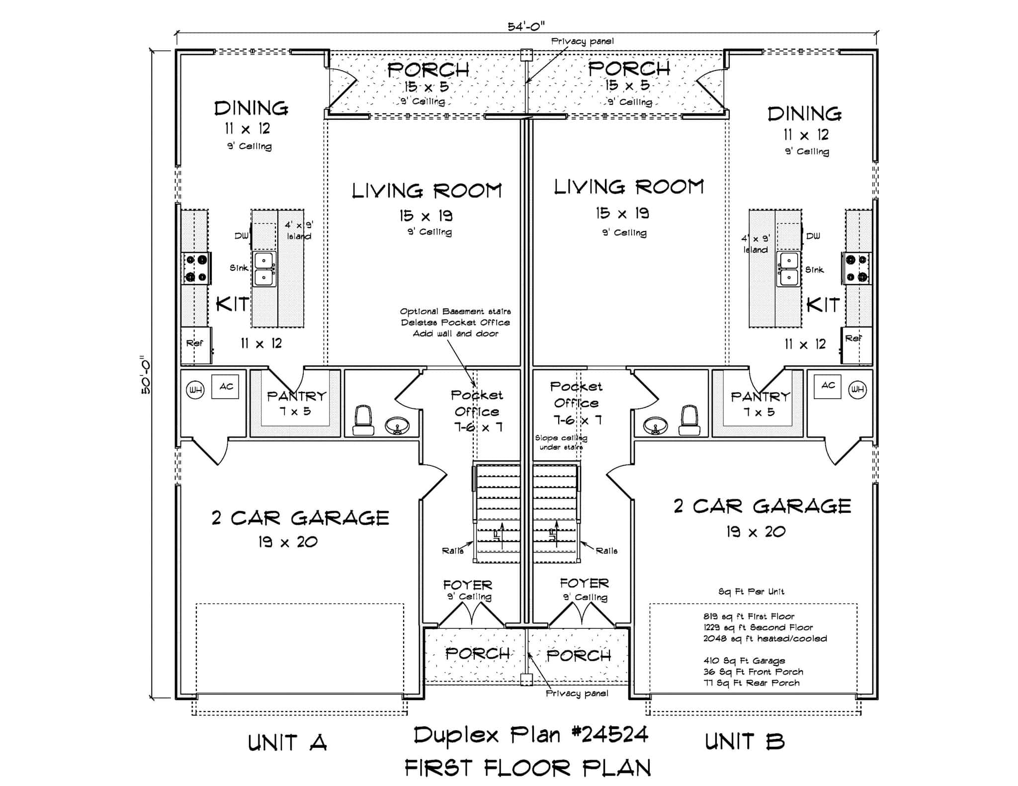 Main Level of Duplex/Multi-Unit Plan #178-1504