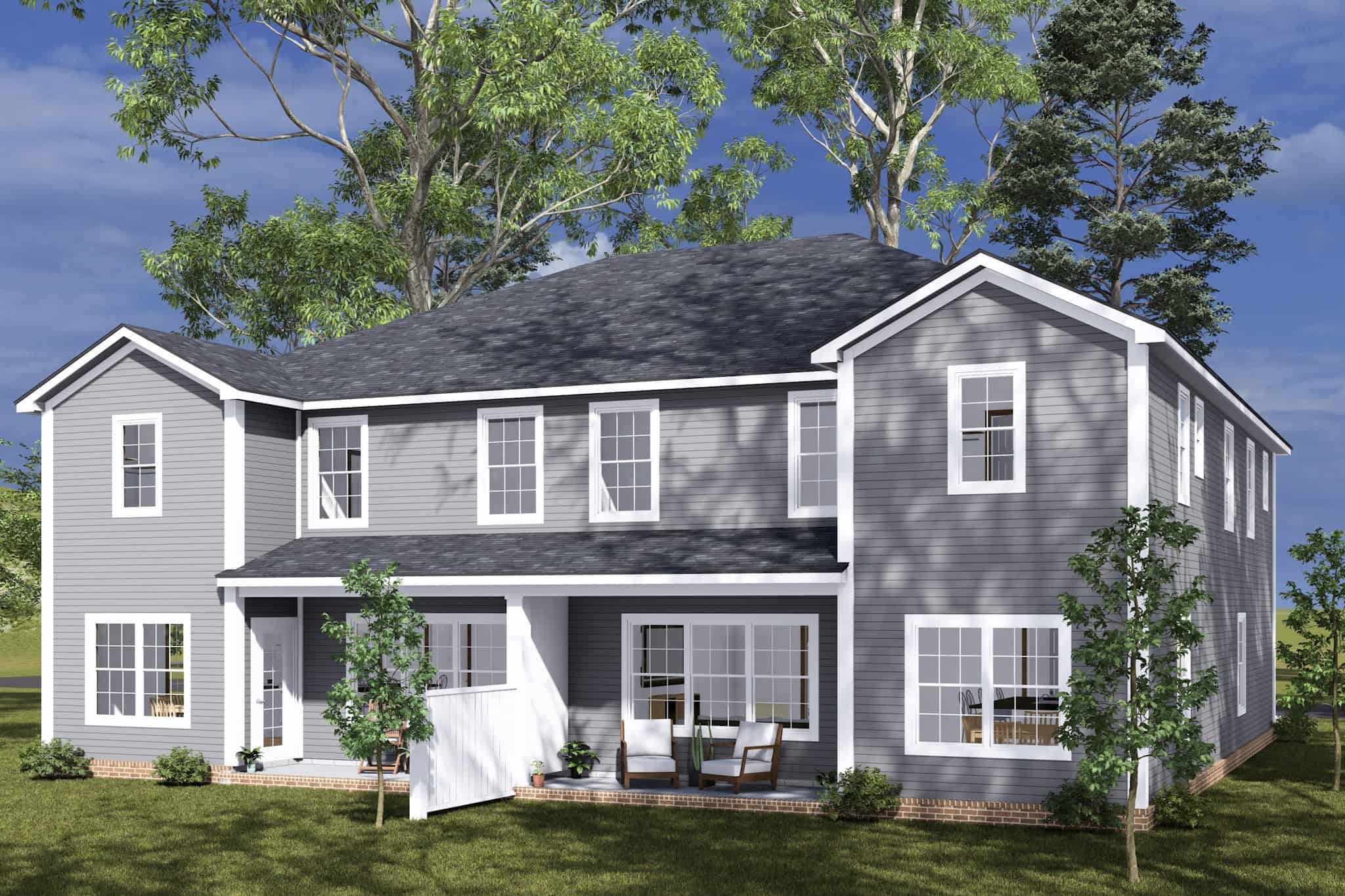 Rear View of this 8-Bedroom,4096 Sq Ft Plan -178-1504