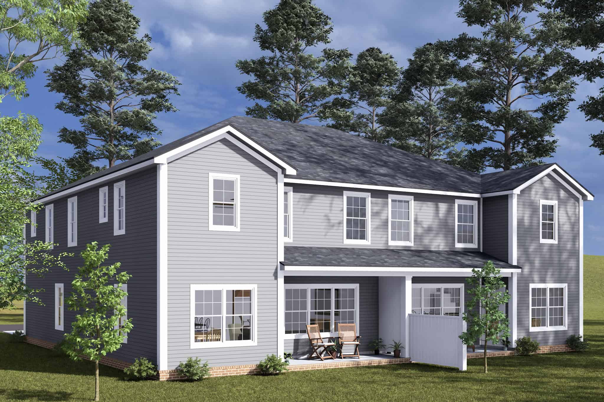 Rear View of this 8-Bedroom,4096 Sq Ft Plan -178-1504