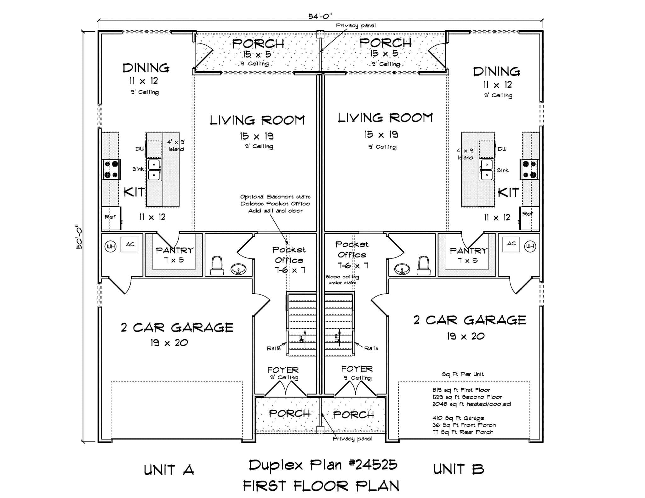 Main Level of Duplex/Multi-Unit Plan #178-1505