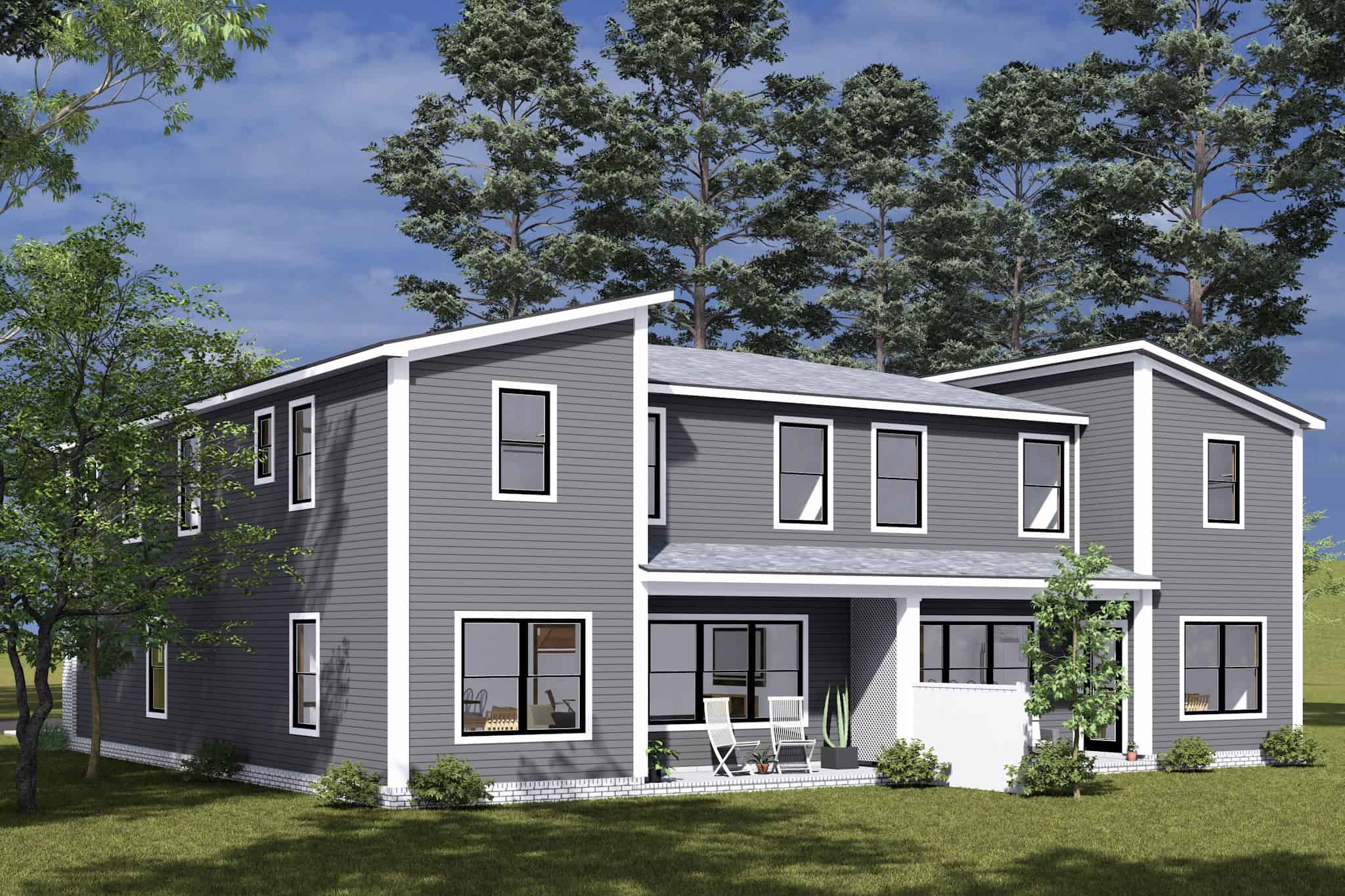 Rear View of this 8-Bedroom,4096 Sq Ft Plan -178-1505