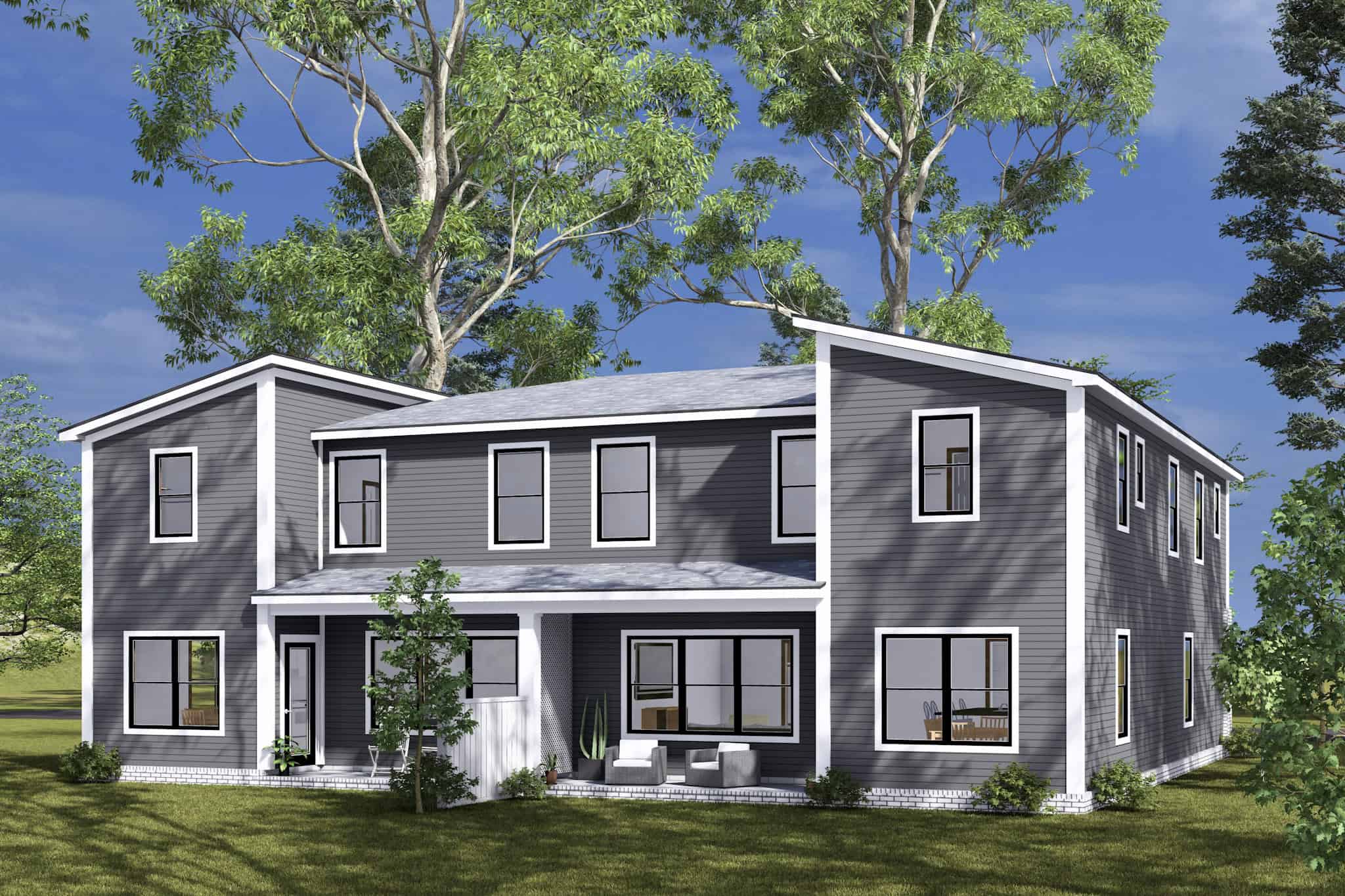 Rear View of this 8-Bedroom,4096 Sq Ft Plan -178-1505