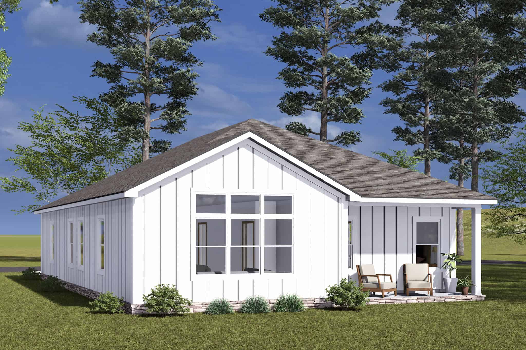 Rear View of this 3-Bedroom,1585 Sq Ft Plan -178-1506