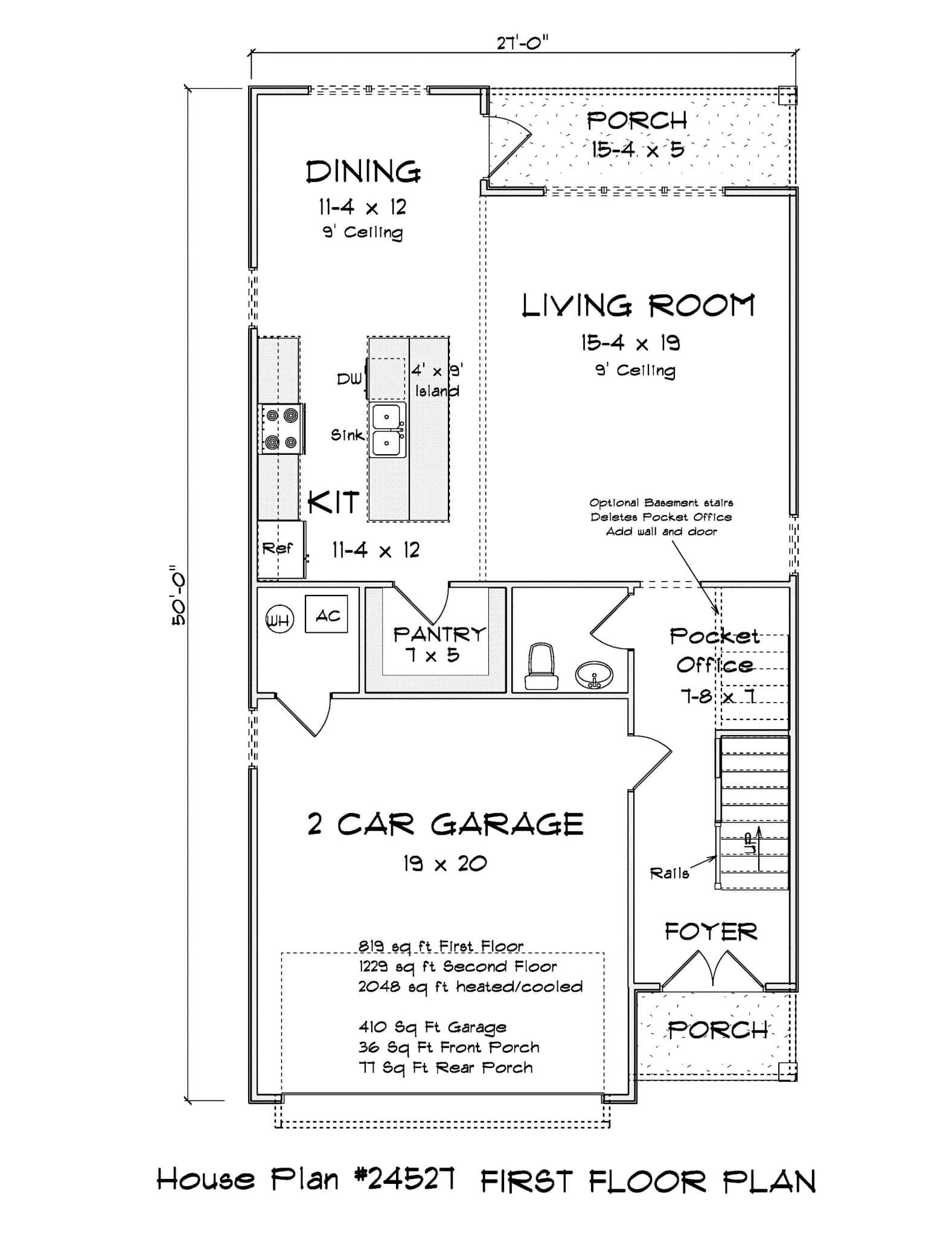 Main Level of Cottage Plan #178-1507
