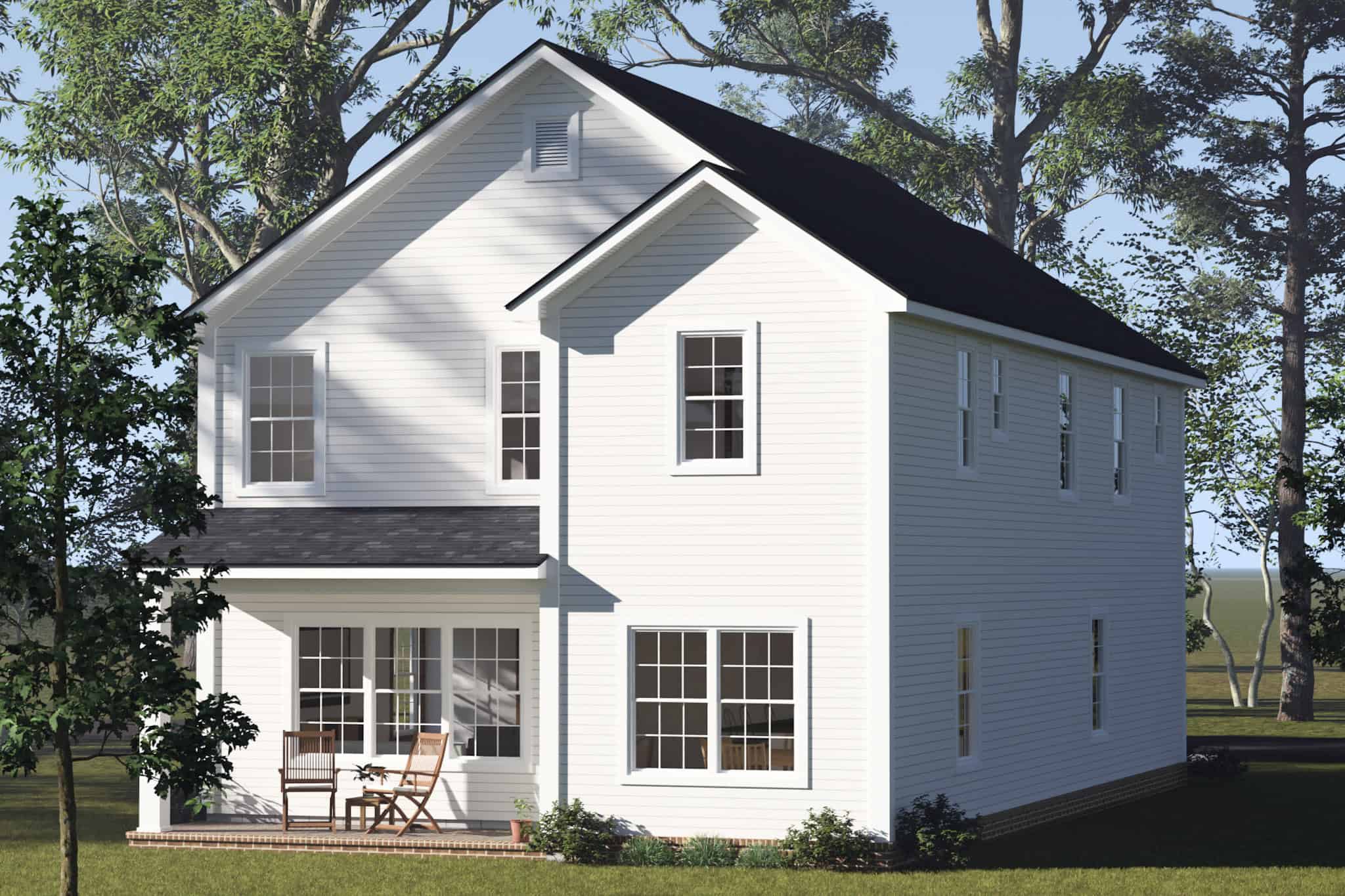 Rear View of this 4-Bedroom,2048 Sq Ft Plan -178-1507