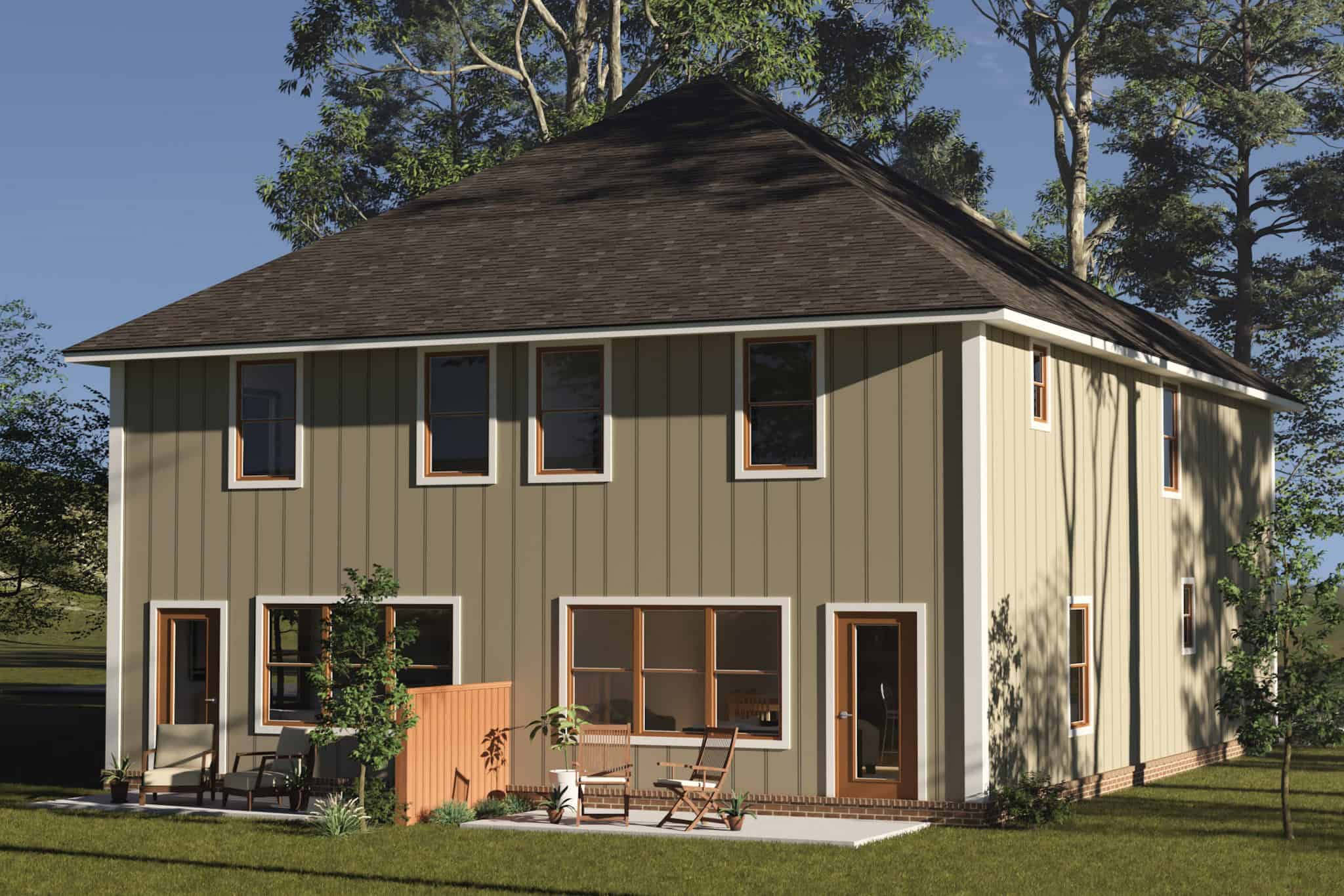 Rear View of this 8-Bedroom,3624 Sq Ft Plan -178-1509