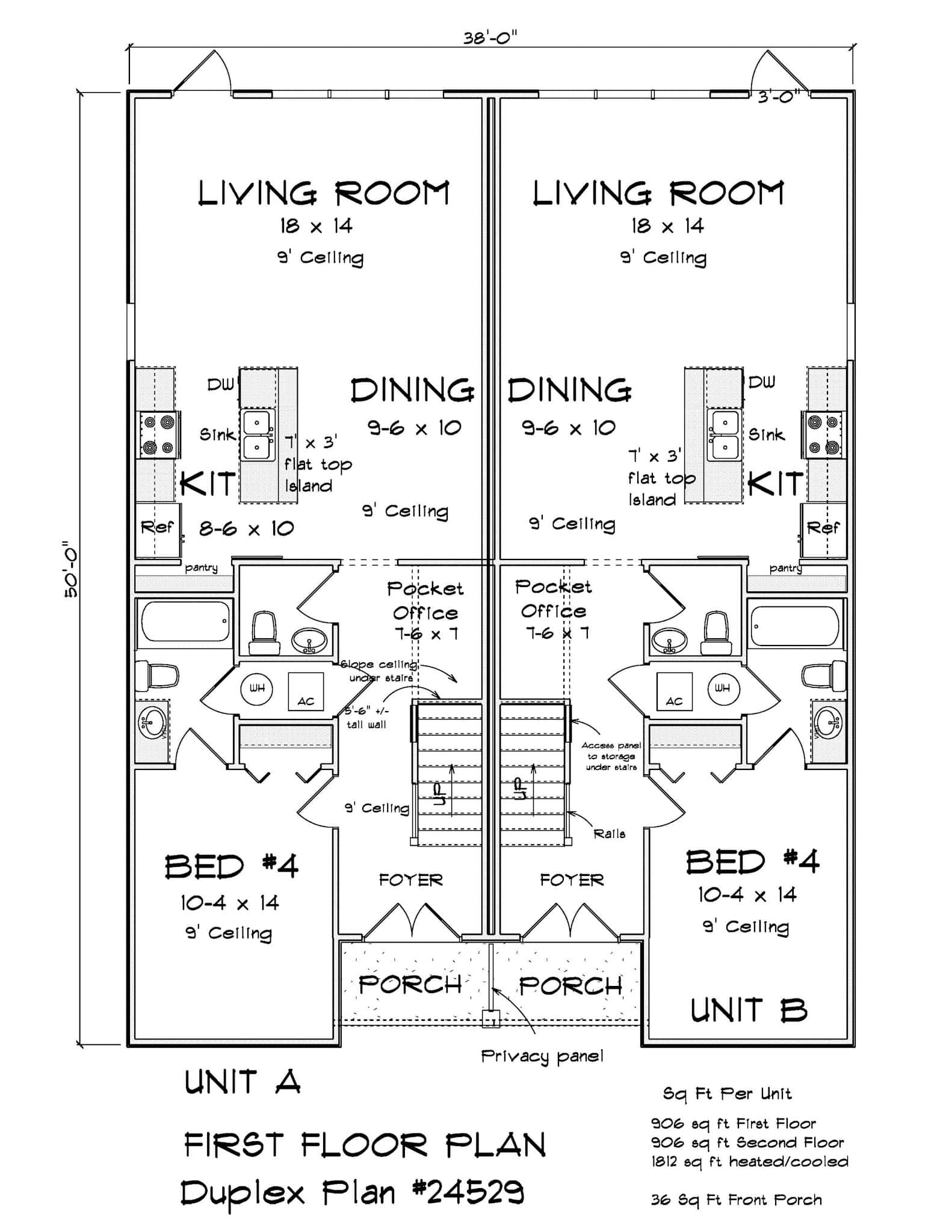 Main Level of Duplex/Multi-Unit Plan #178-1509