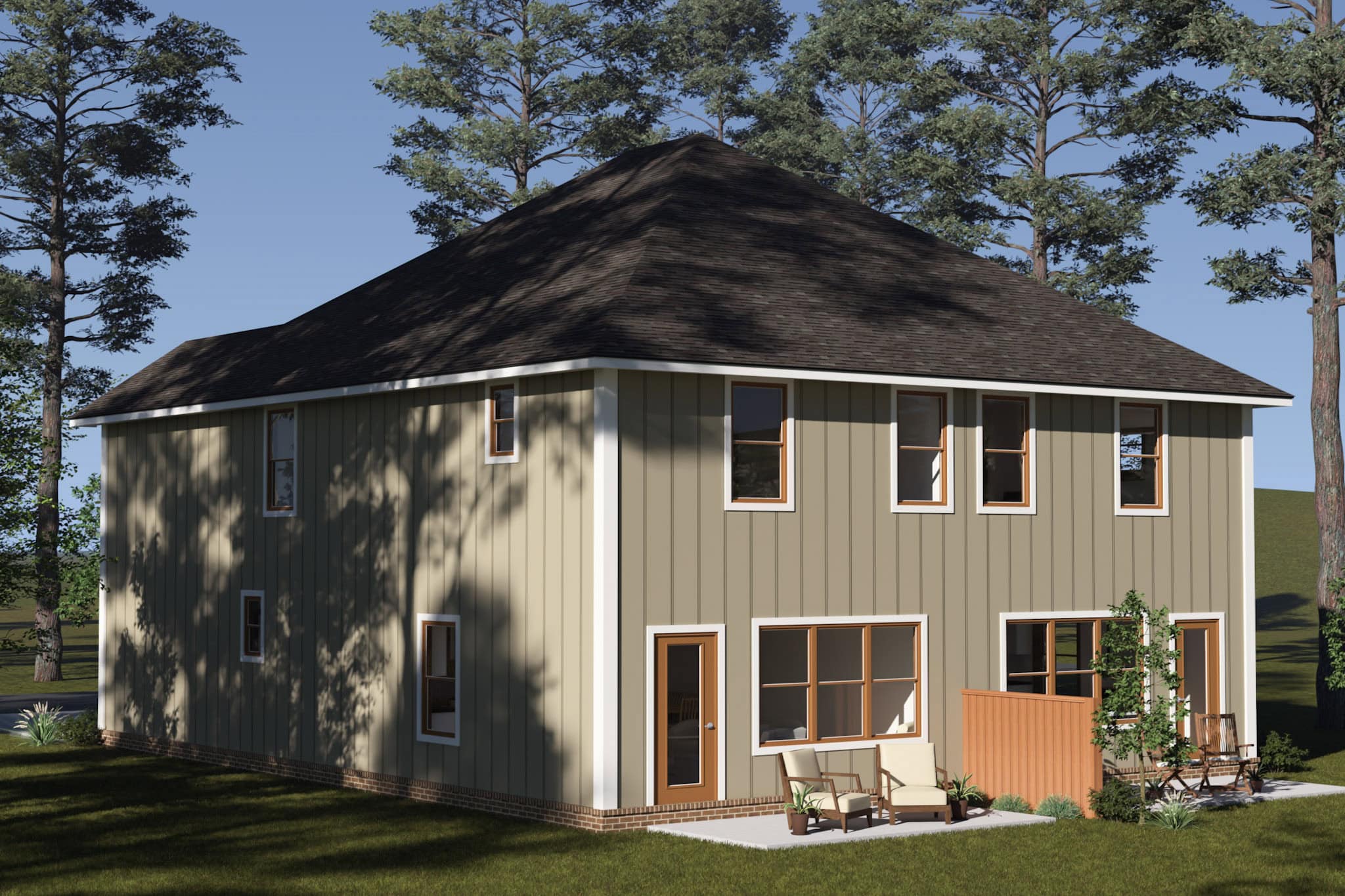 Rear View of this 8-Bedroom,3624 Sq Ft Plan -178-1509