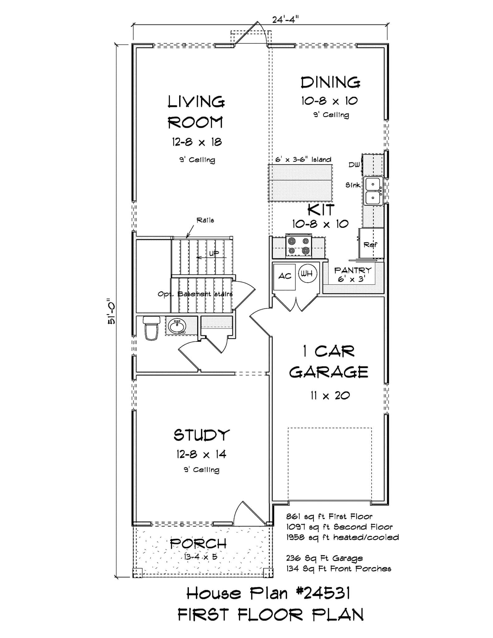 Main Level of Contemporary Plan #178-1511