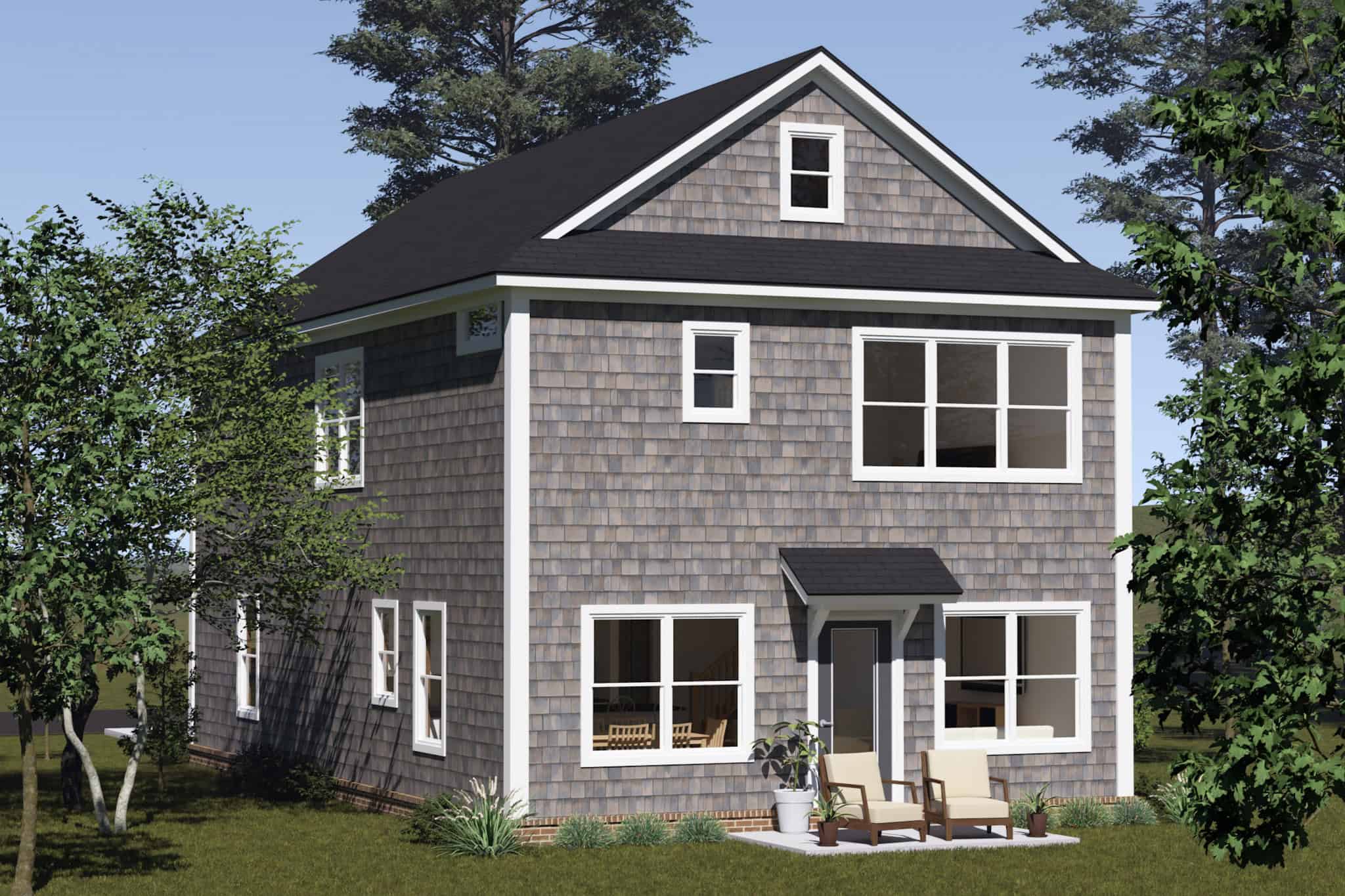 Rear View of this 3-Bedroom,1958 Sq Ft Plan -178-1512