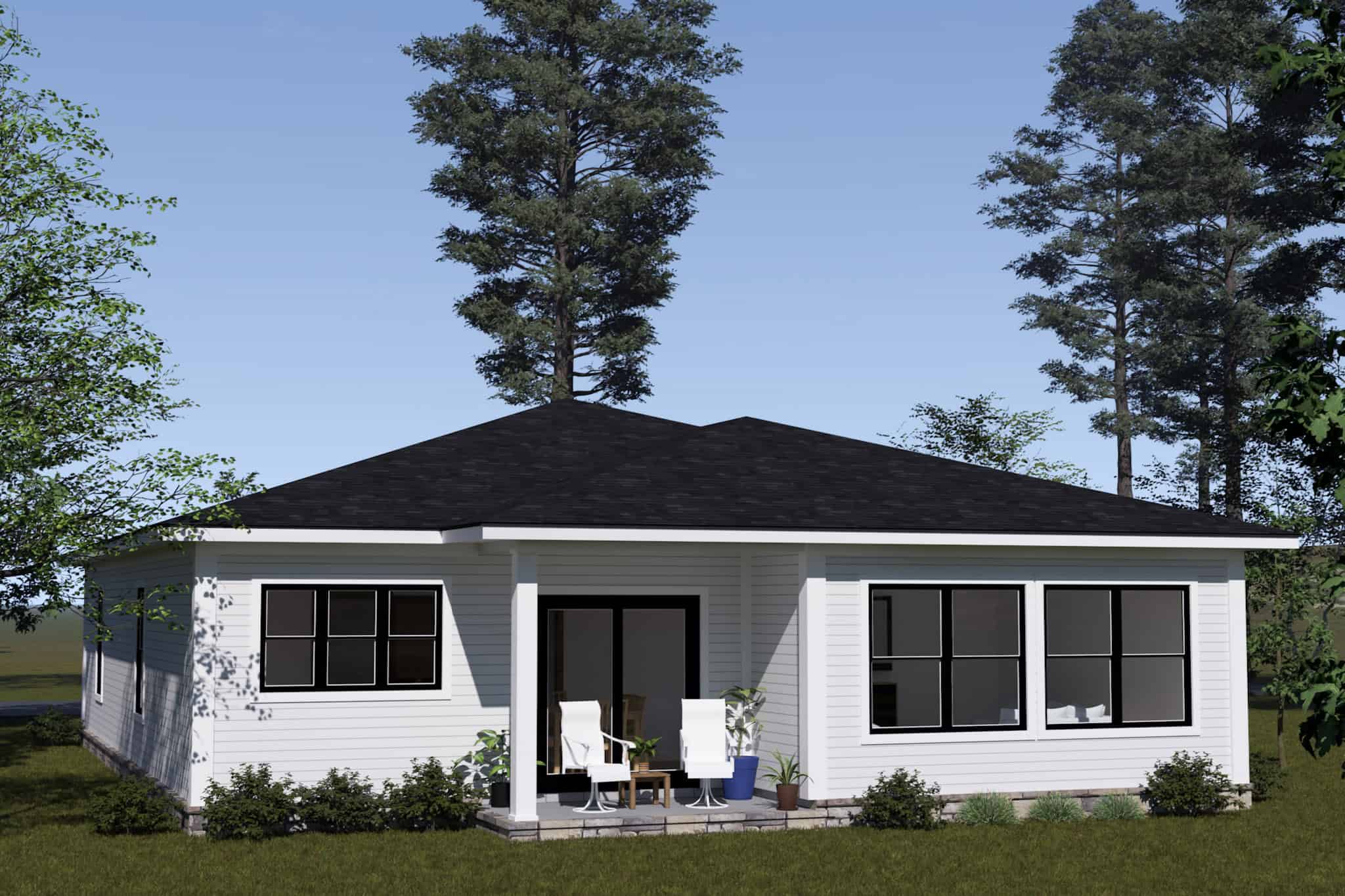 Rear View of this 3-Bedroom,1352 Sq Ft Plan -178-1513