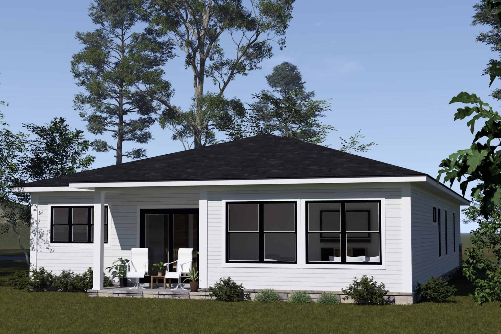 Rear View of this 3-Bedroom,1352 Sq Ft Plan -178-1513