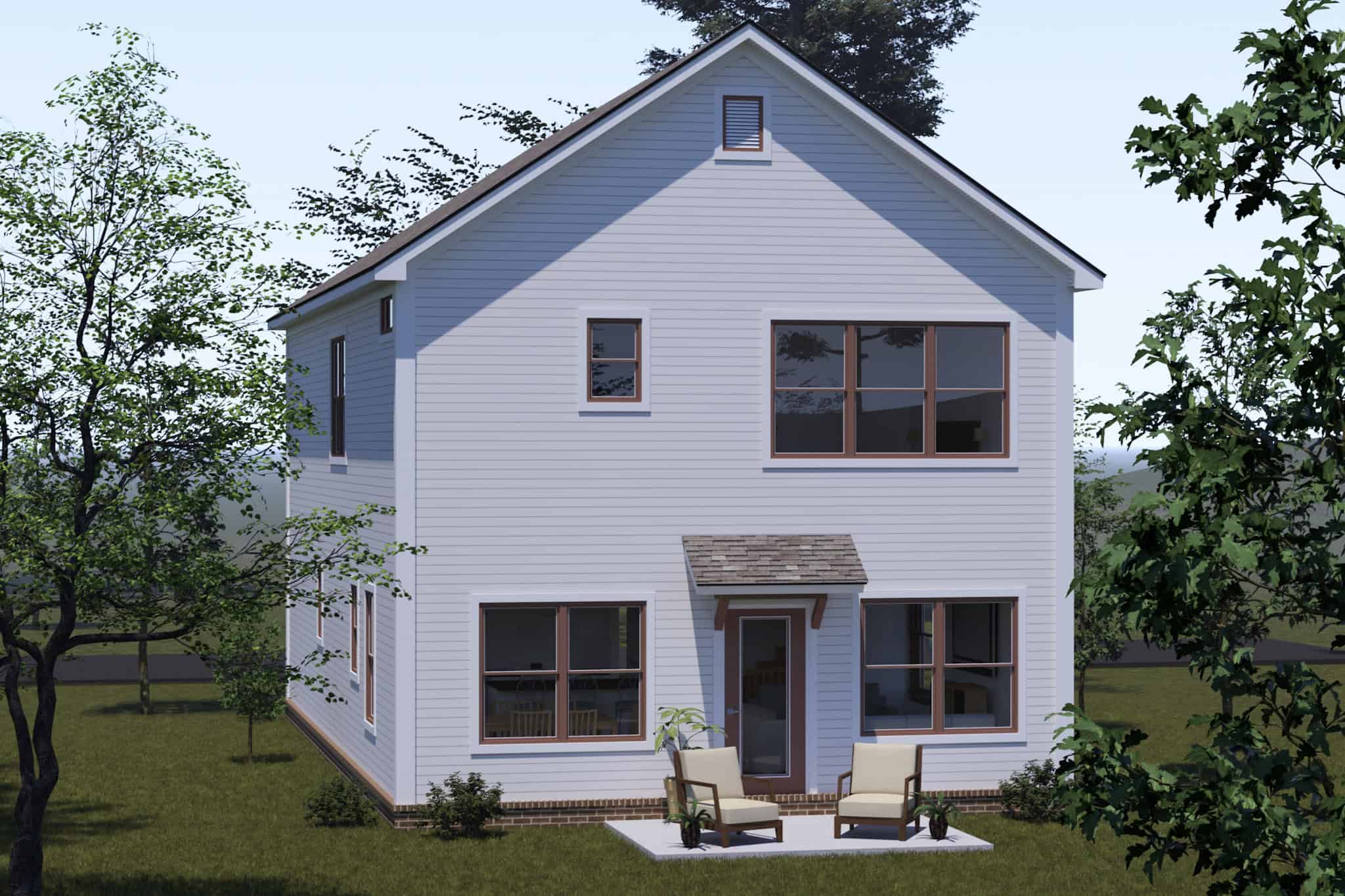 Rear View of this 4-Bedroom,2194 Sq Ft Plan -178-1514