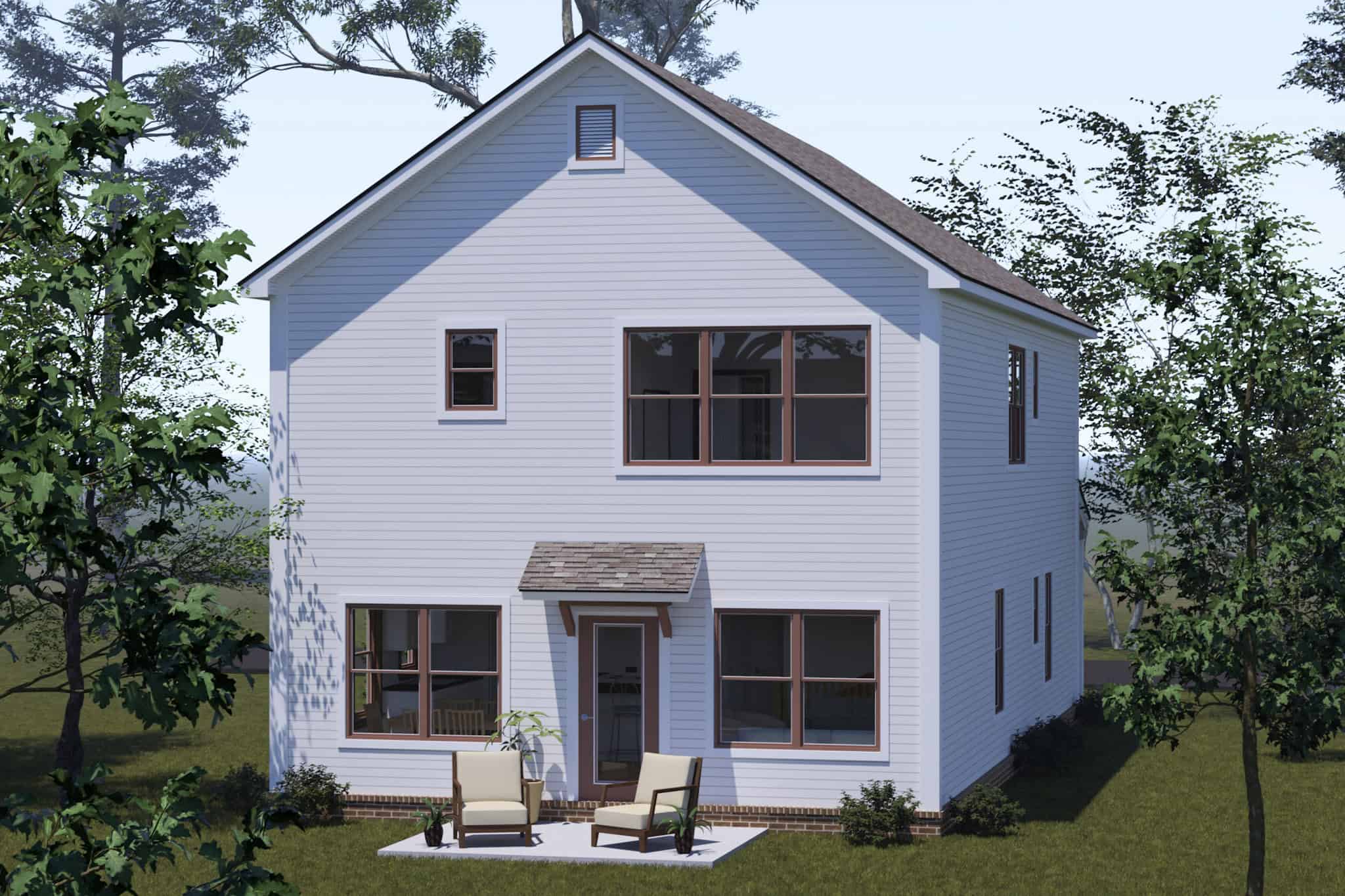 Rear View of this 4-Bedroom,2194 Sq Ft Plan -178-1514