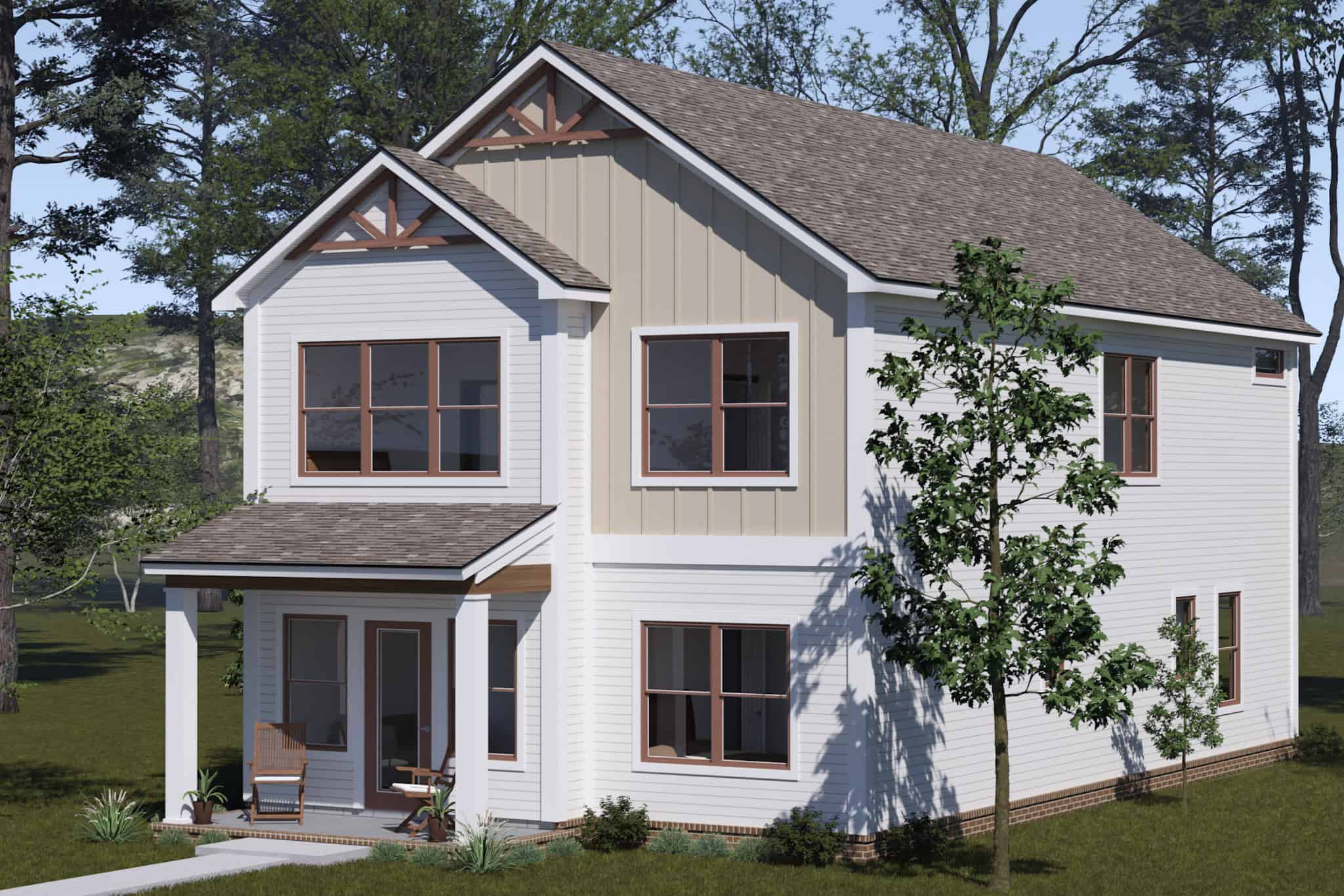 Front elevation of Cottage home (ThePlanCollection: House Plan #178-1514)