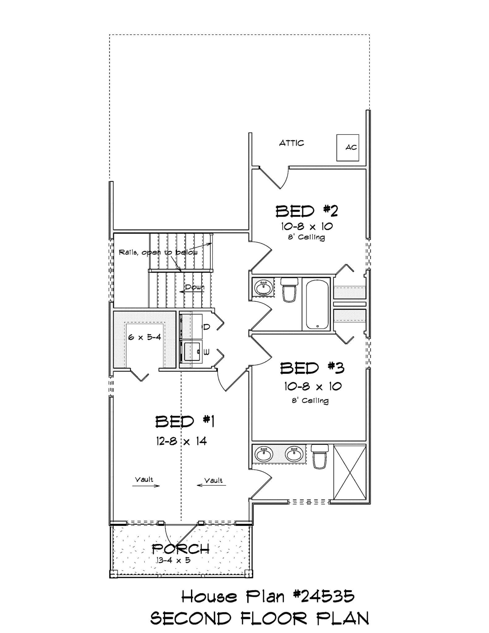Upper Level of Traditional Plan #178-1515