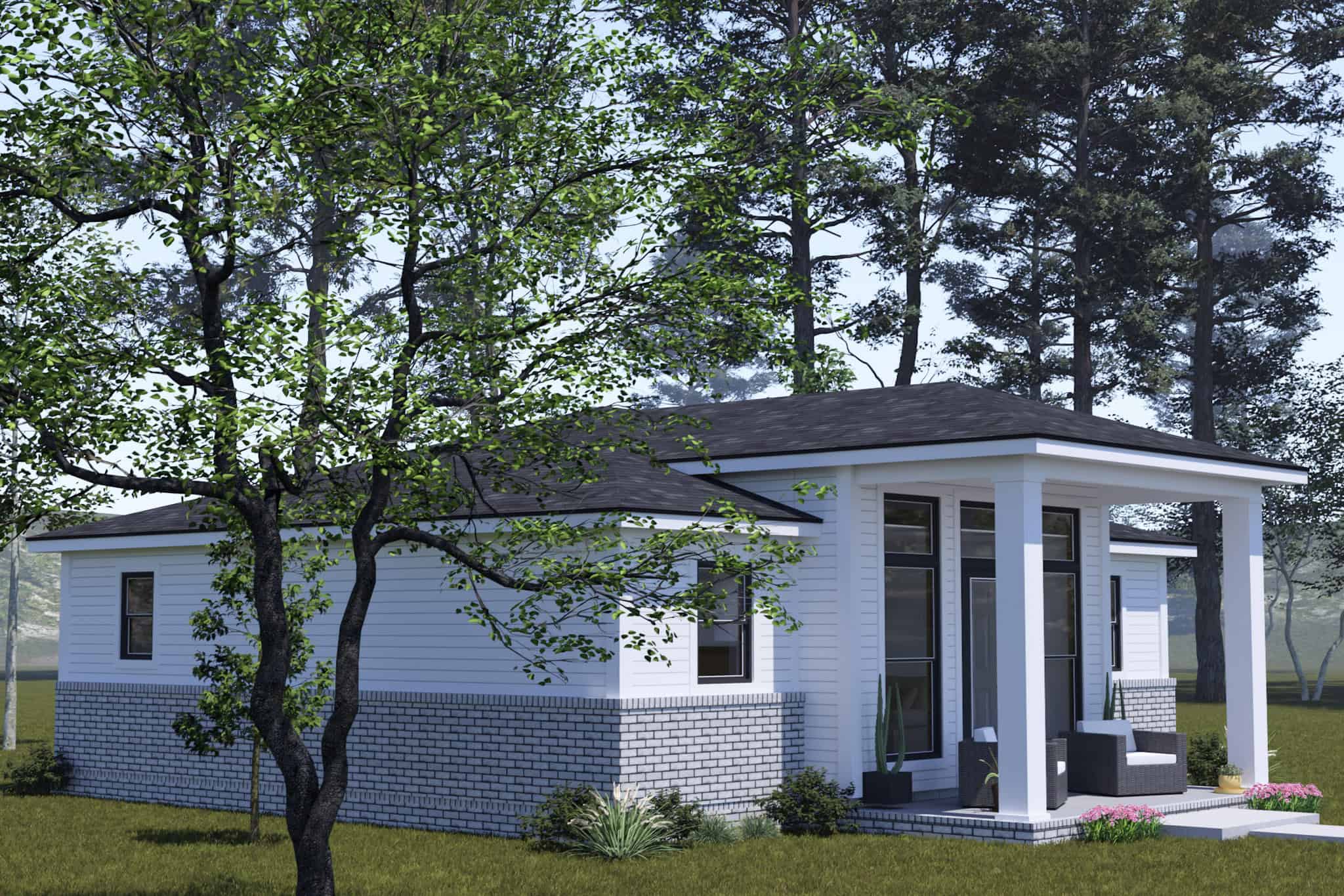 Left Side View of this 2-Bedroom,820 Sq Ft Plan -178-1517