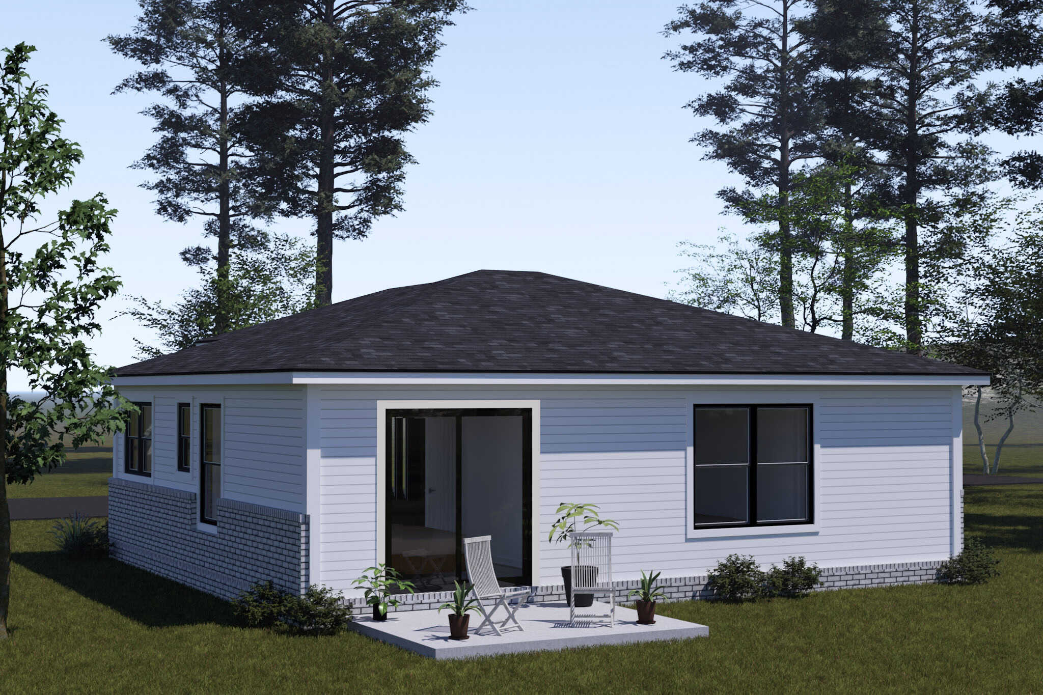 Rear View of this 2-Bedroom,820 Sq Ft Plan -178-1517